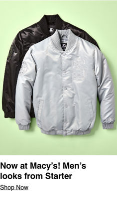 Now at Macys! Mens looks from Starter Shop Now 