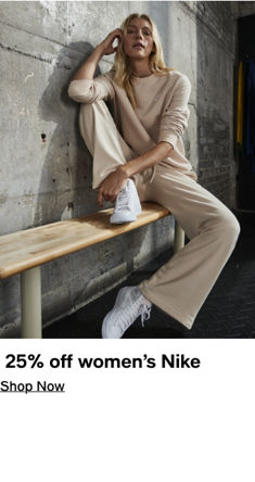 25% off women's nike shop now