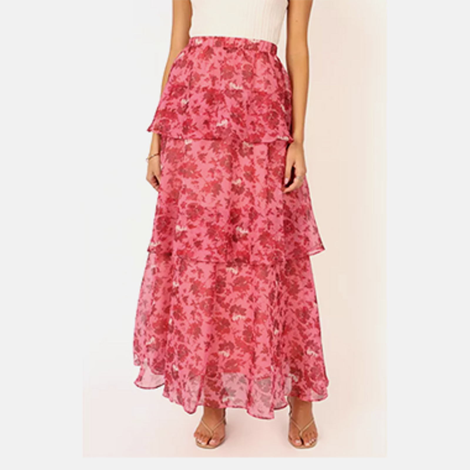 Calvin Klein Girls 3 Pieces Floral Skirt and Tops Set, Pink Floral 5 