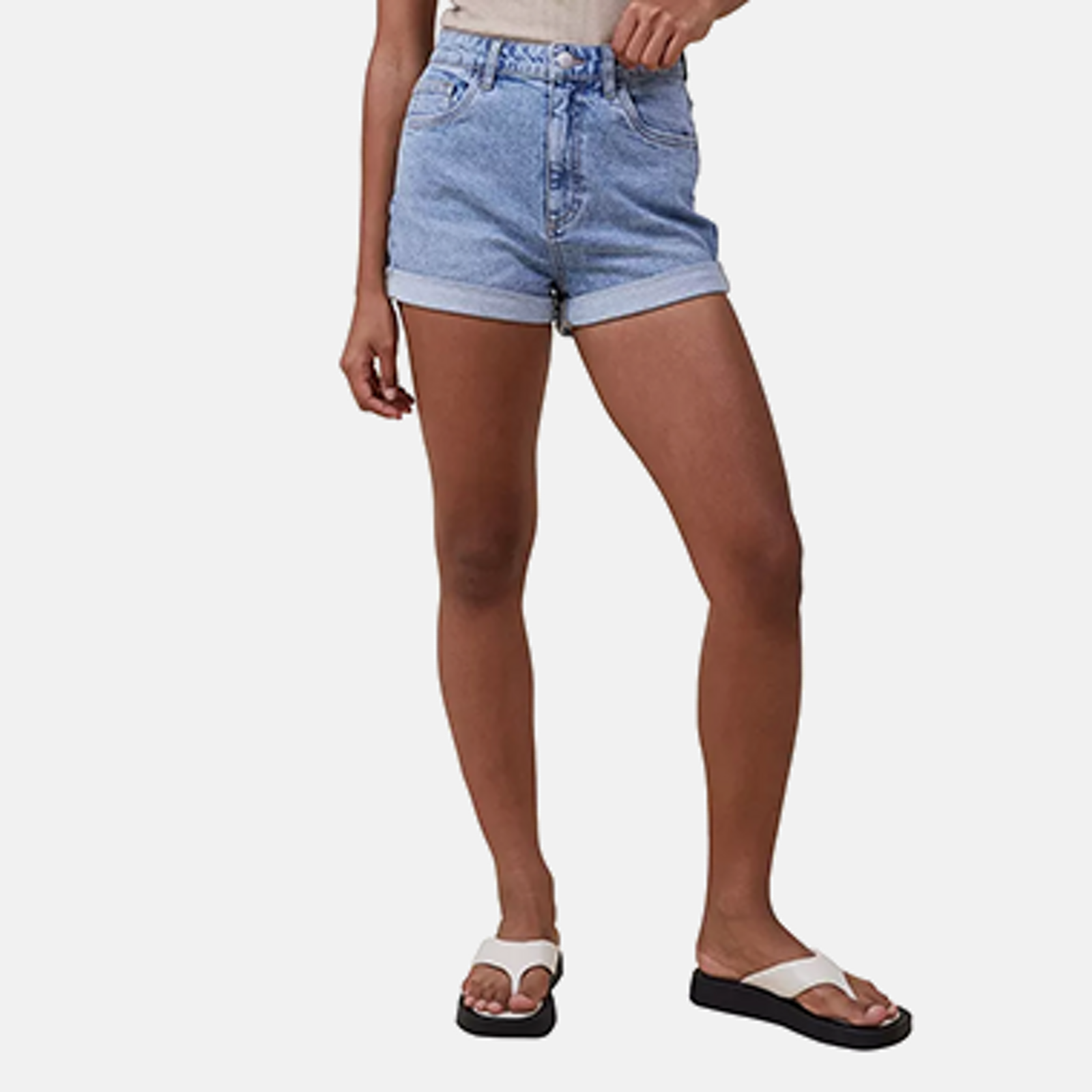 HDE Junior's Womens Mid Rise Stretchy Denim Jean Shorts (Blue, Small) at   Women's Clothing store