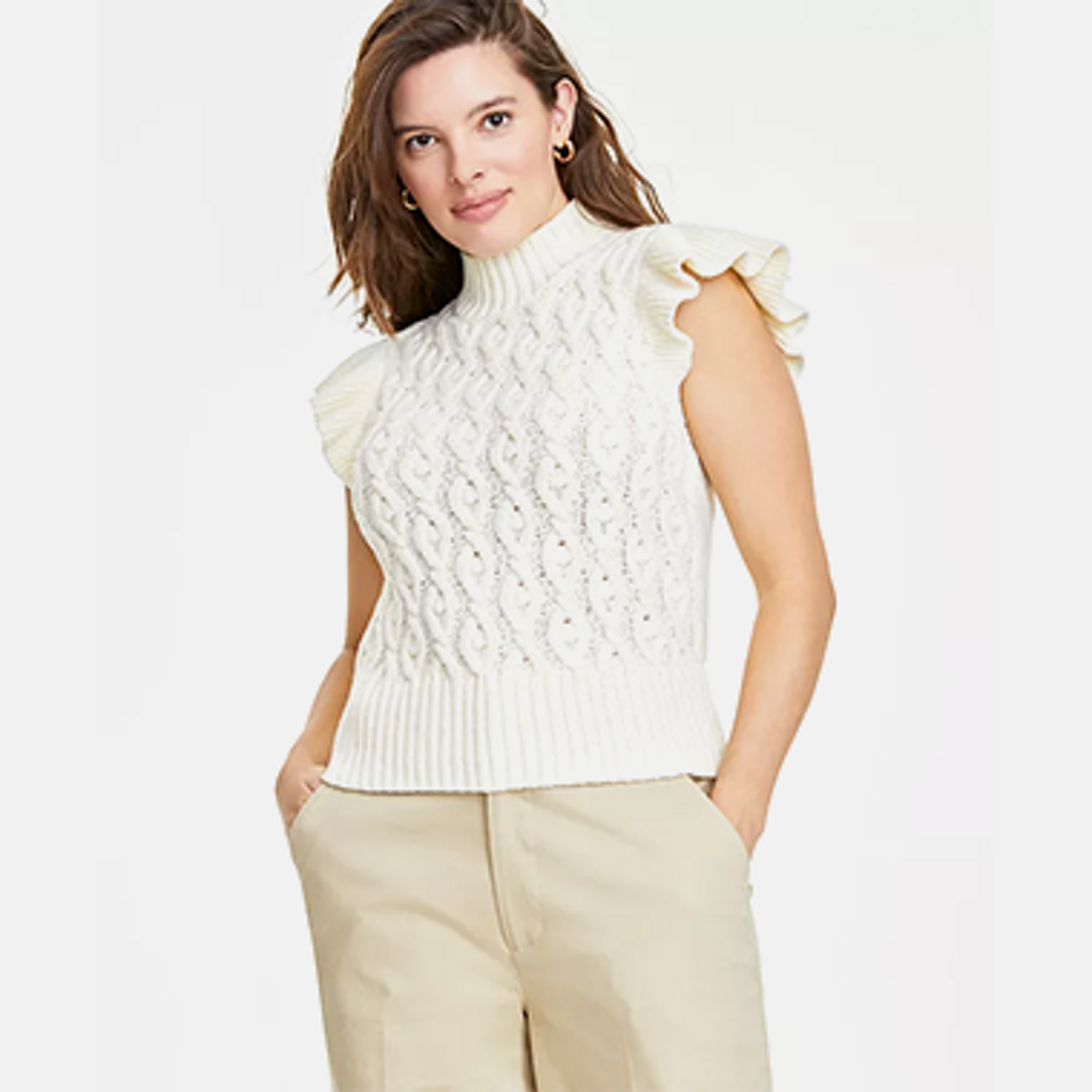 Jm Collection Plus Sea Of Petals Utility Top, Created for Macy's