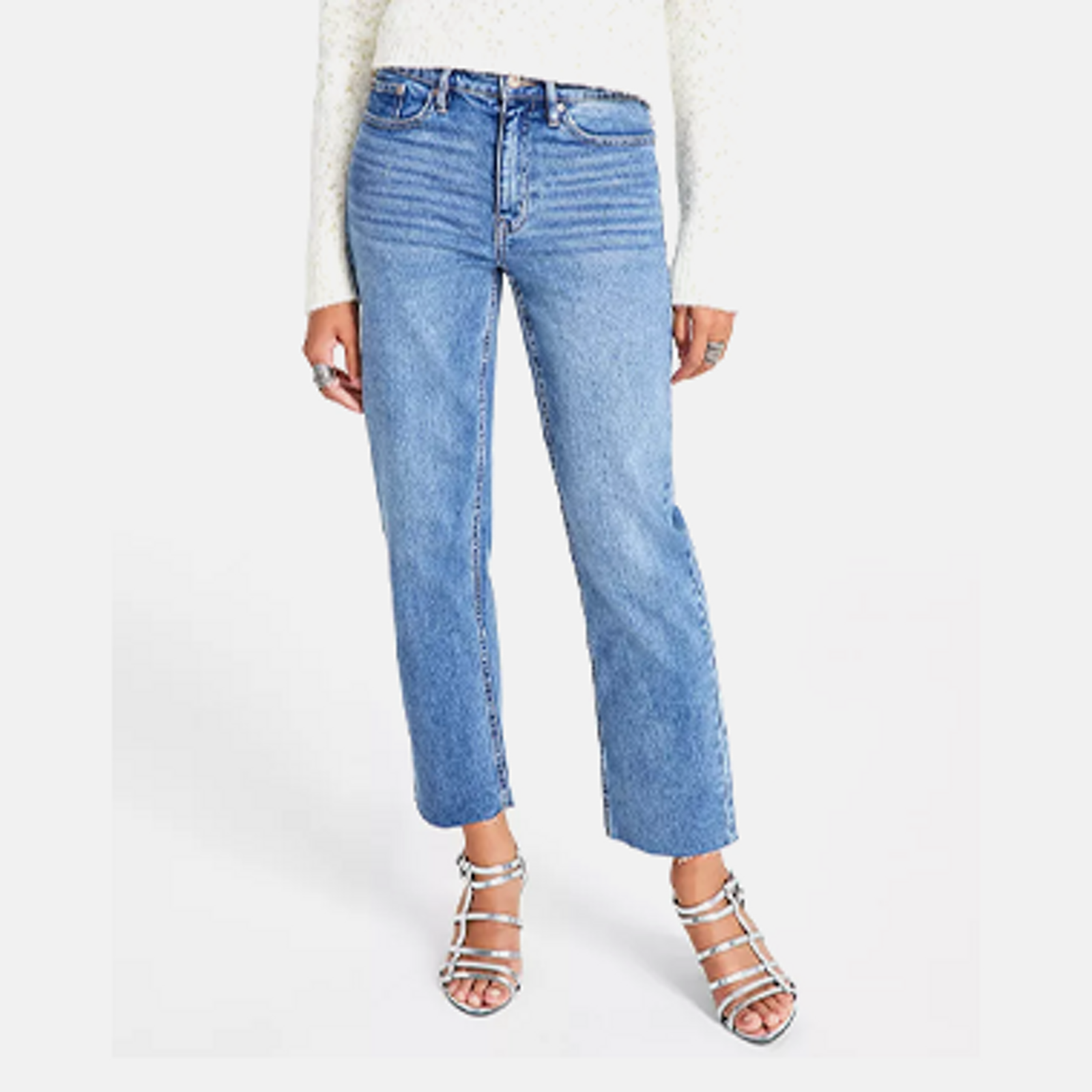 Indigo Rein Juniors' Mid Rise Button Fly Distressed Cropped Curvy Jeans -  Macy's