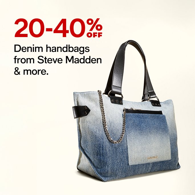 20-40 off Denim Handbags from Steve Madden & more