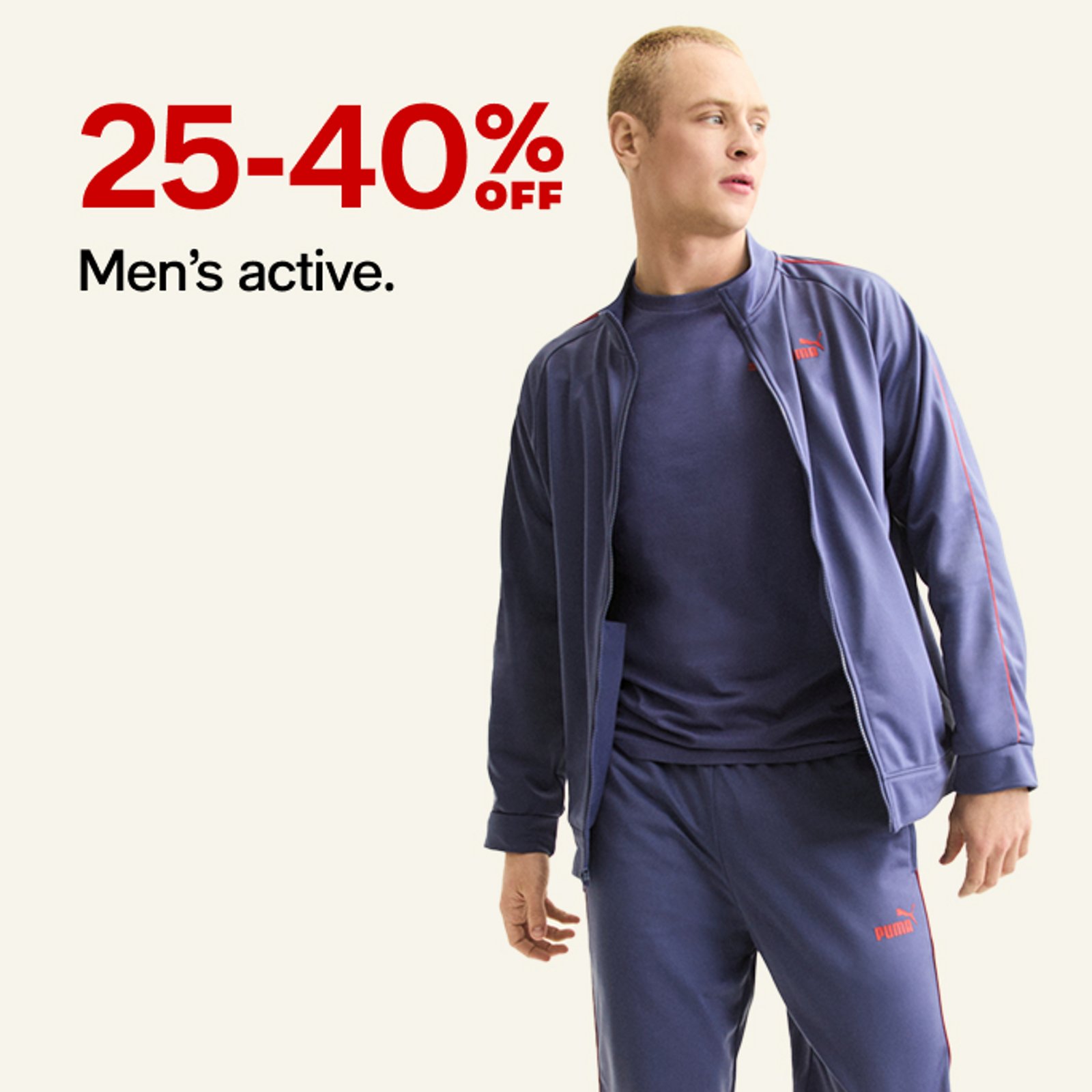 25-40% off Men's active