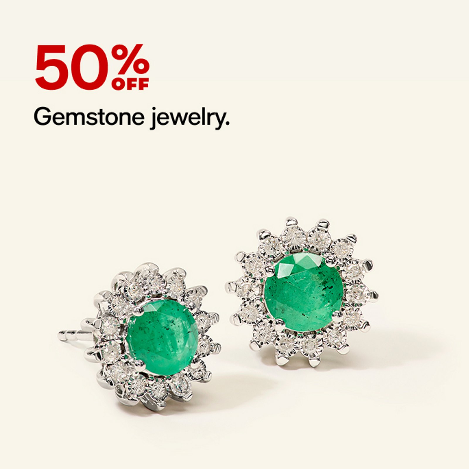 50% off Gemstone Jewelry