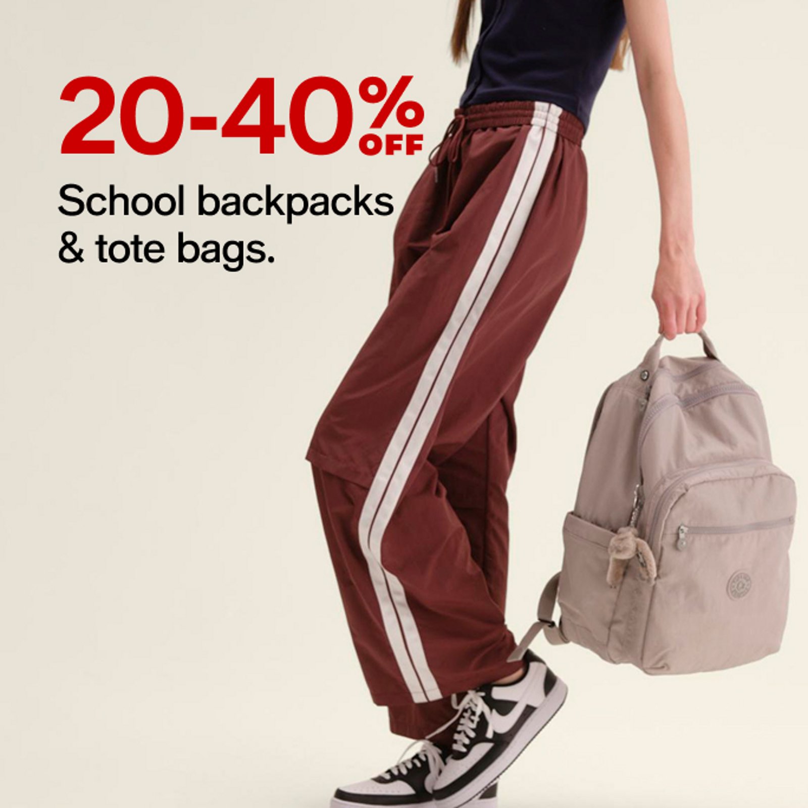 20-40 off School backpacks & tote bags.