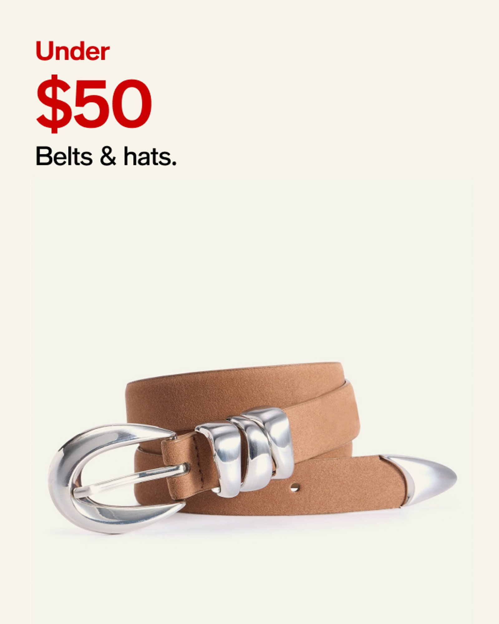 Under $50 Belts & hats