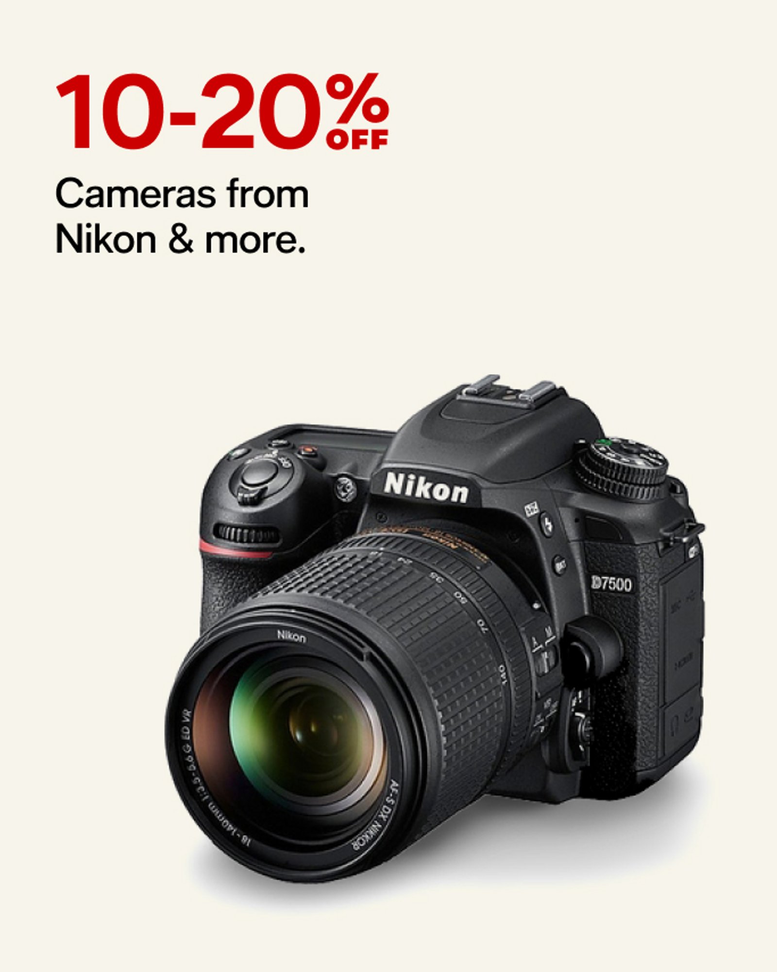 10-20% off camera