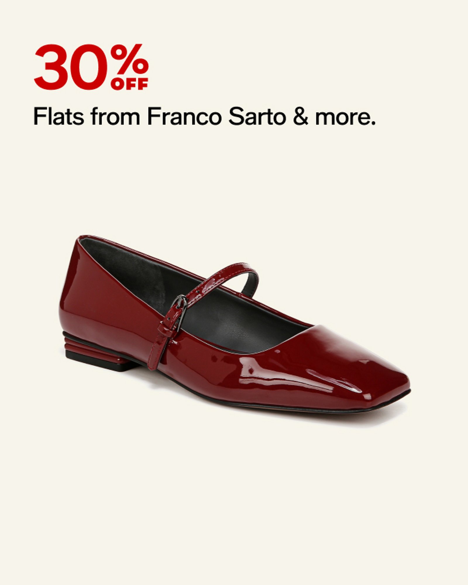 30% OFF Flats from Franco Sarto & more