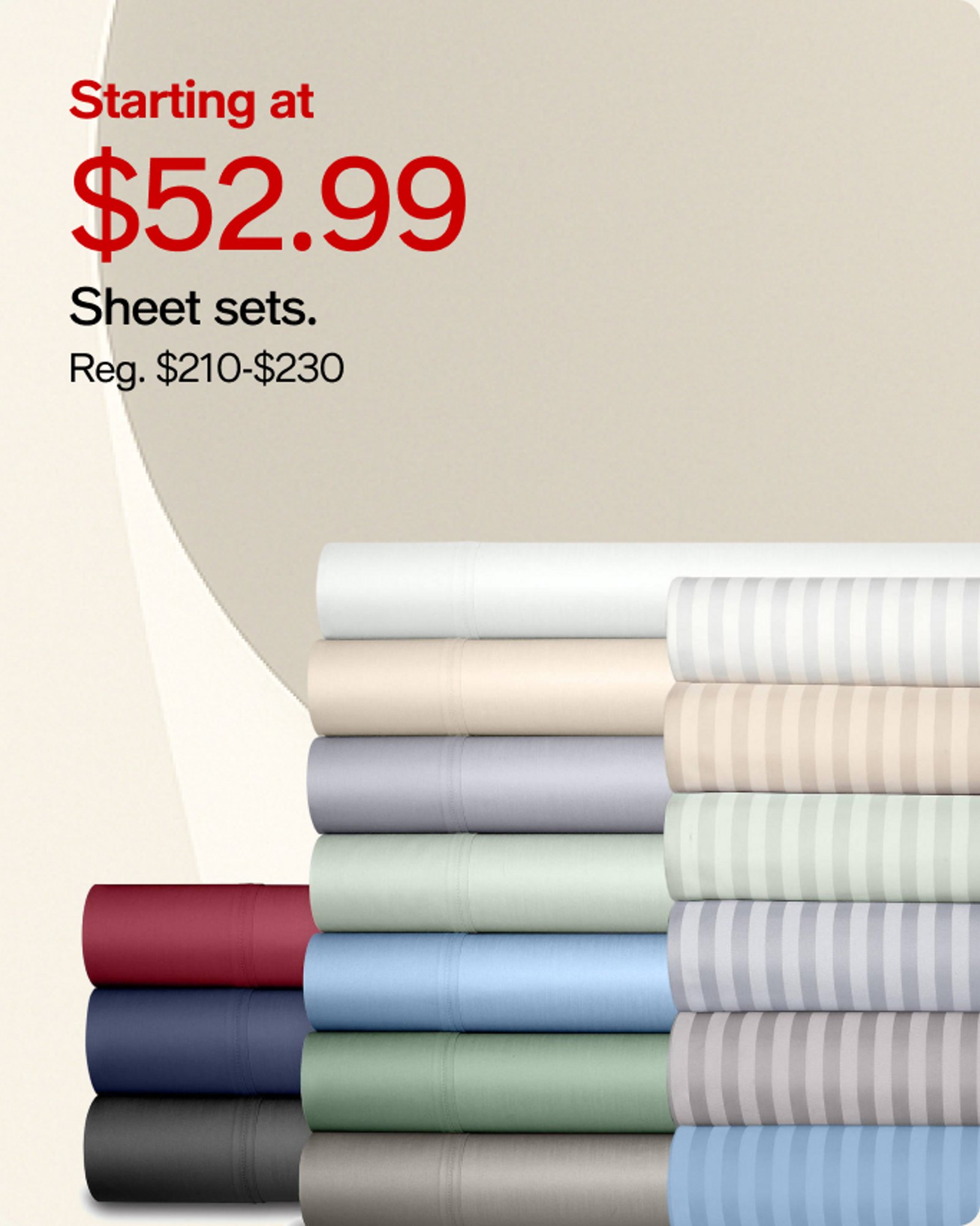 Starting at 52.99 Sheet sets