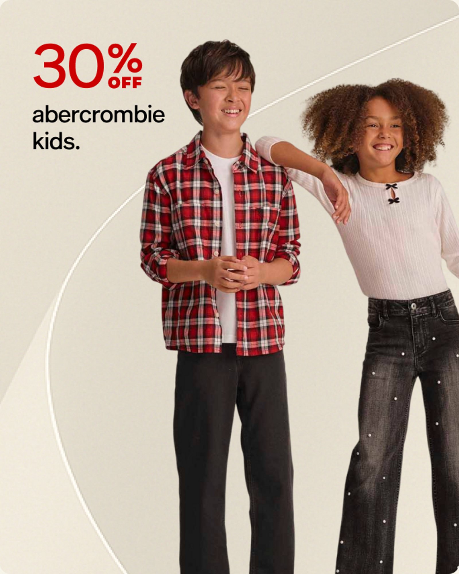 30% abercrombie kids