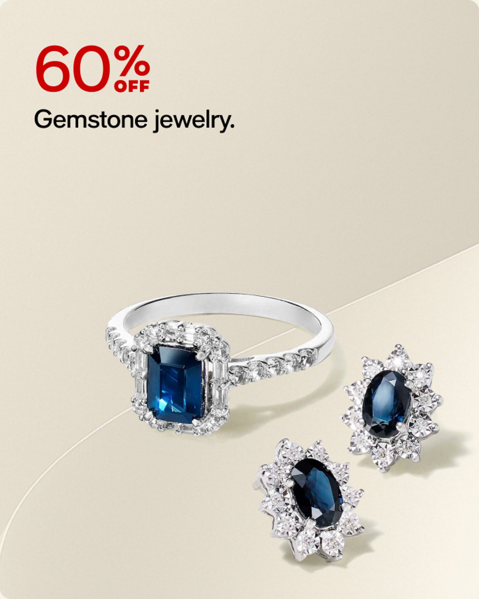 60% Off Gemstone jewelry.