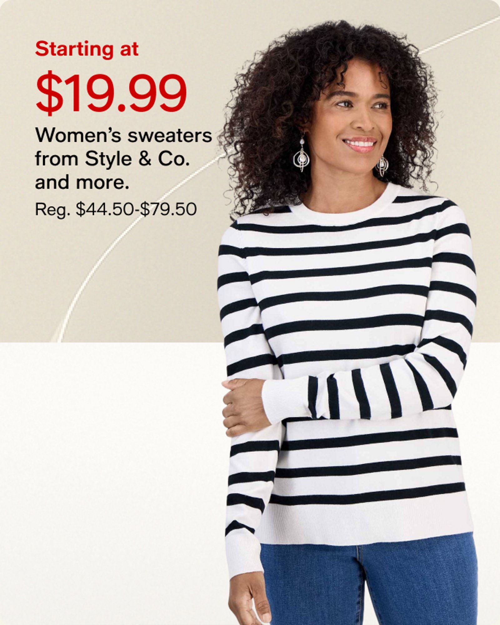 Starting at $19.99 Women's sweaters from Style & co.