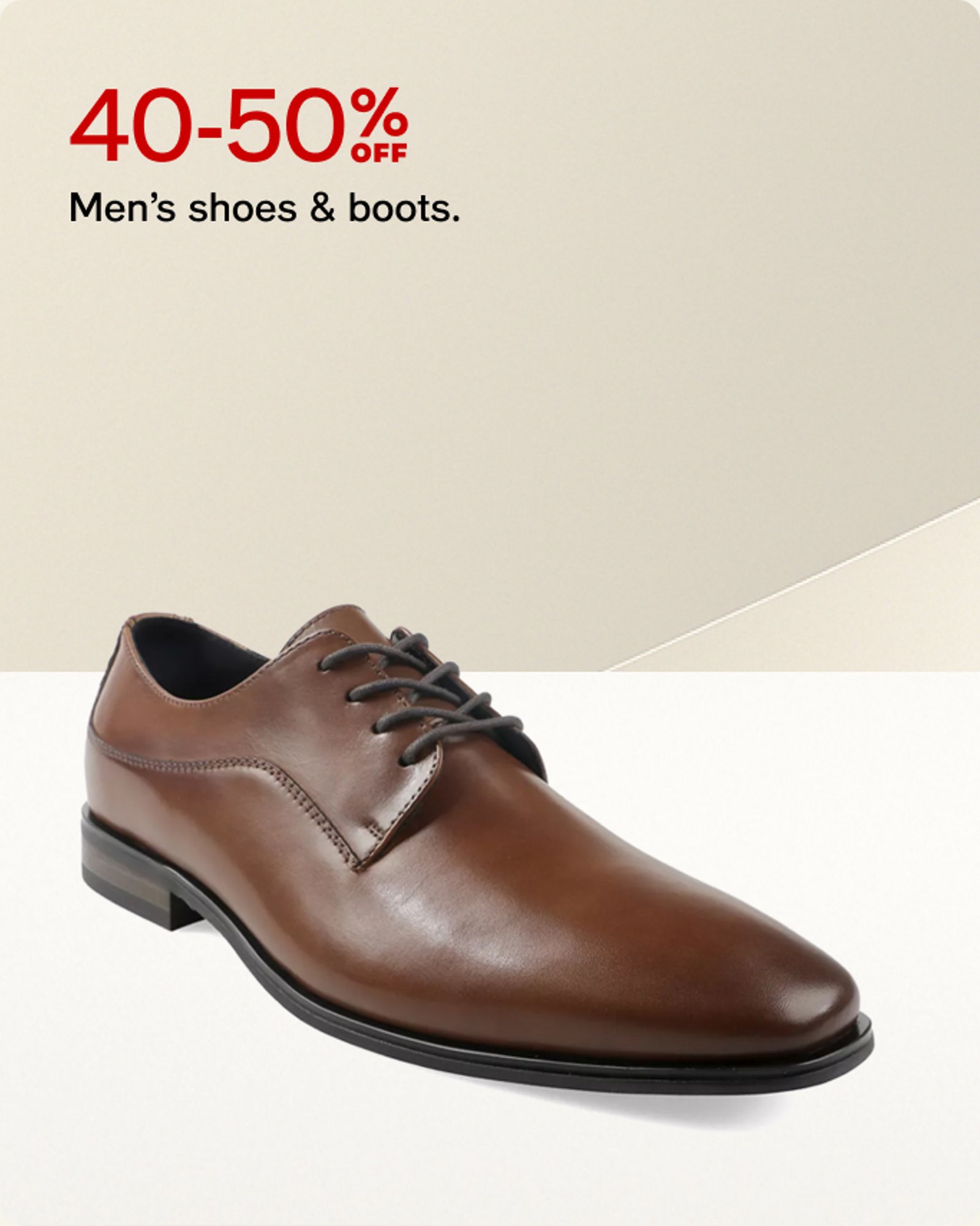 40-50% off Mens shoes