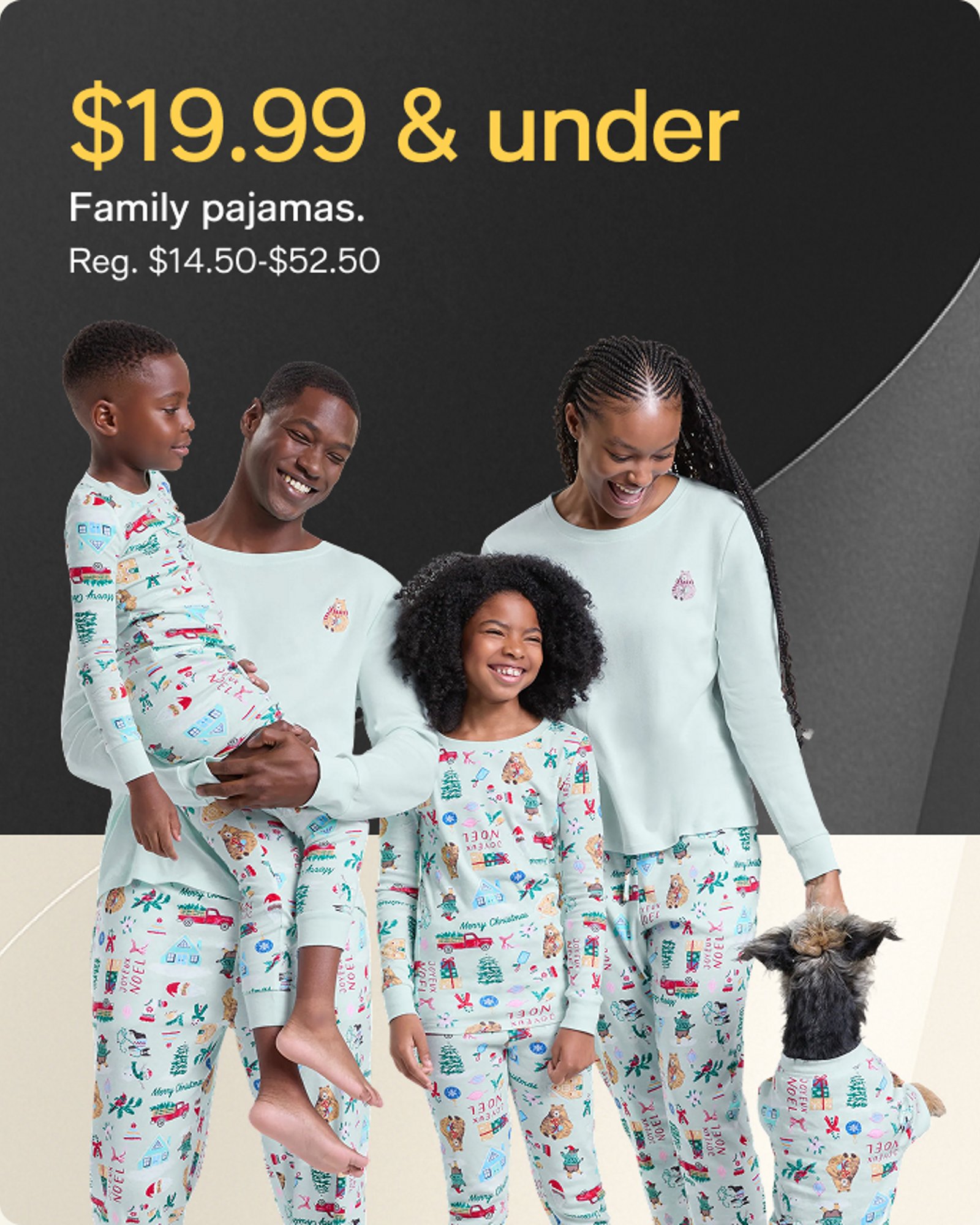 $19.99 & under family pajamas