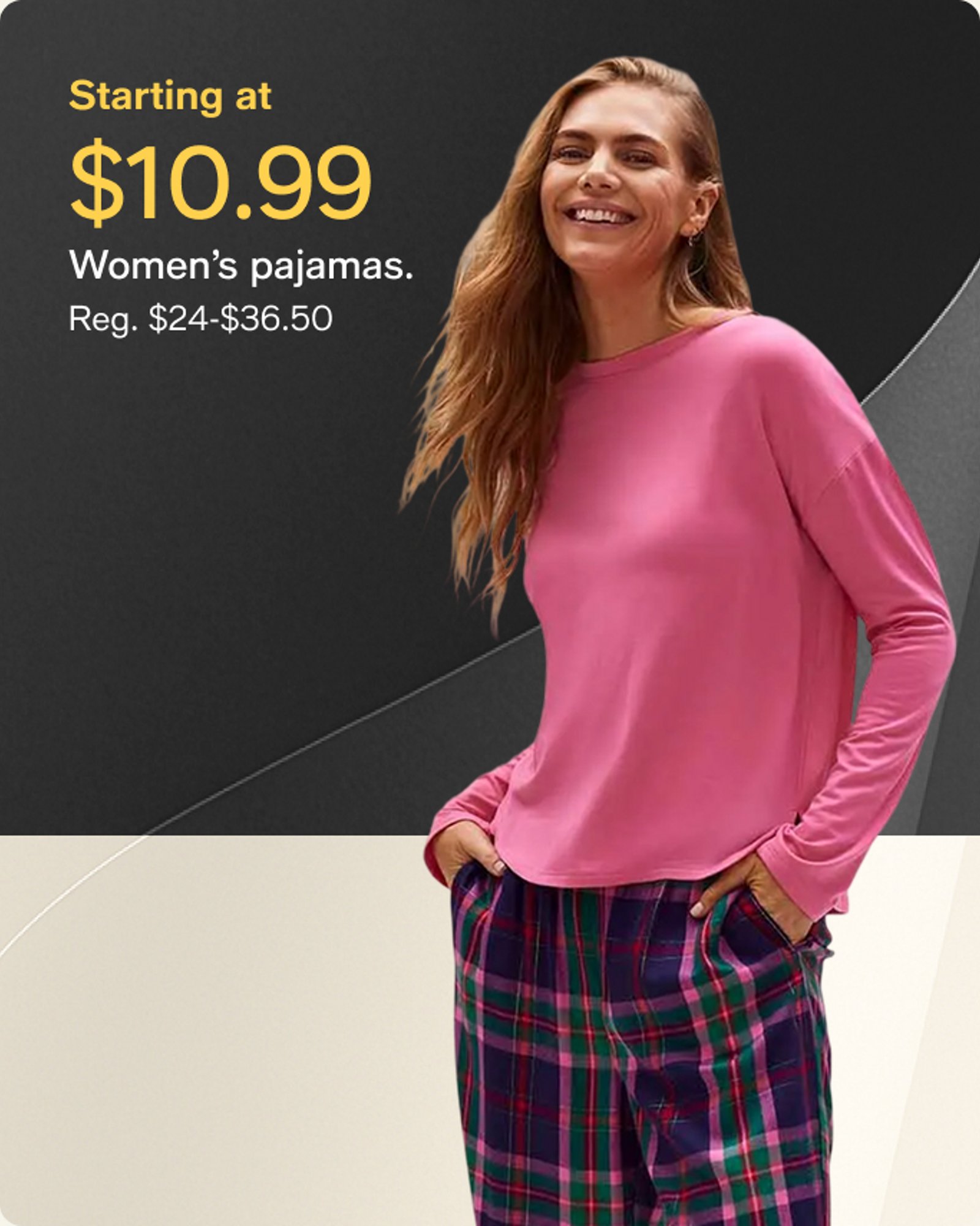 starting at $10.99 womens pajamas