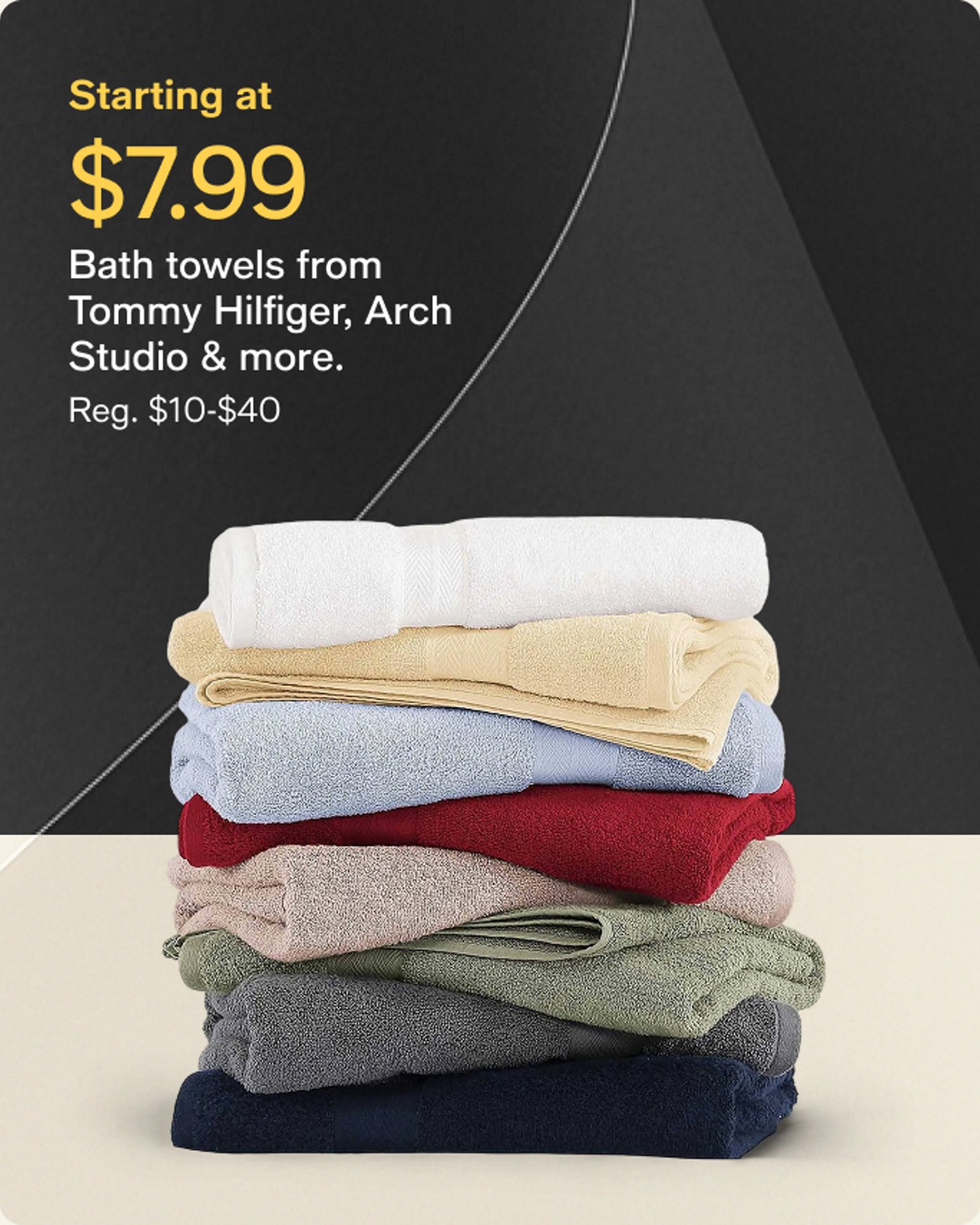 Starting at $7.99 Bath towels from Tommy Hilfiger