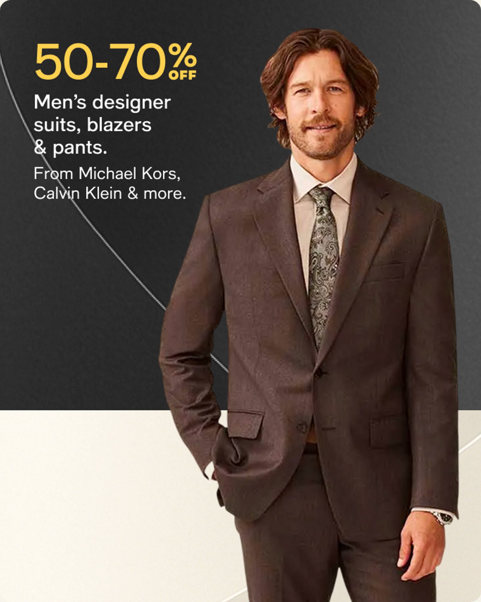 50-70% off Men's designer suits blazers & pants