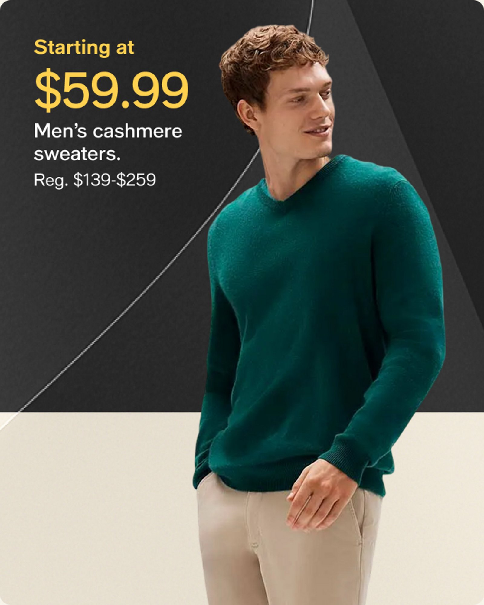 Starting $59.99 Men's cashmere sweaters