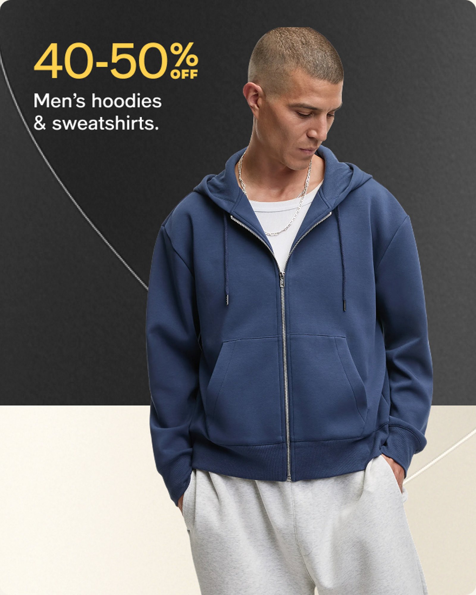 40-50% off Men's hoodies & sweatshirts