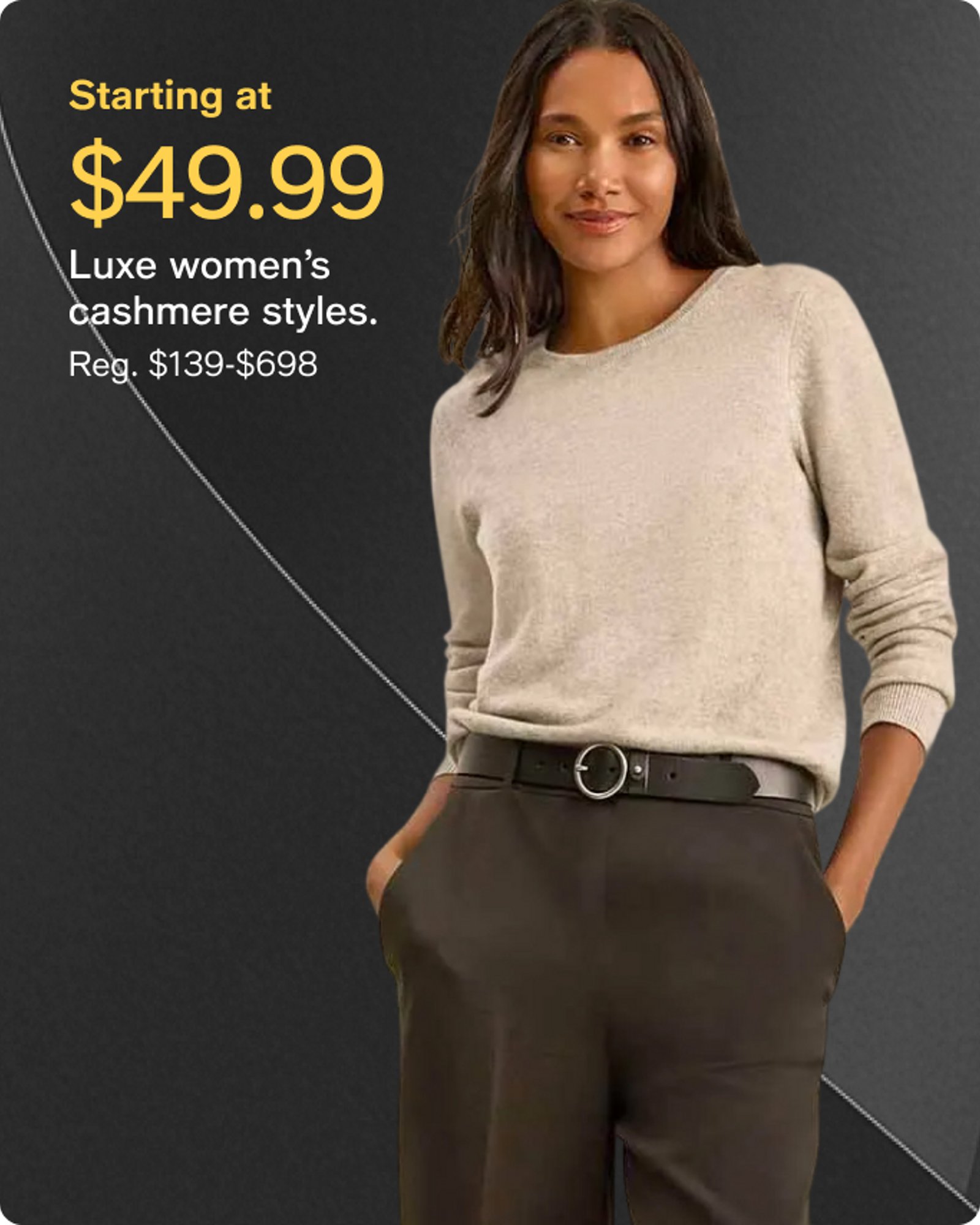 starting at $49.99 womens cashmere