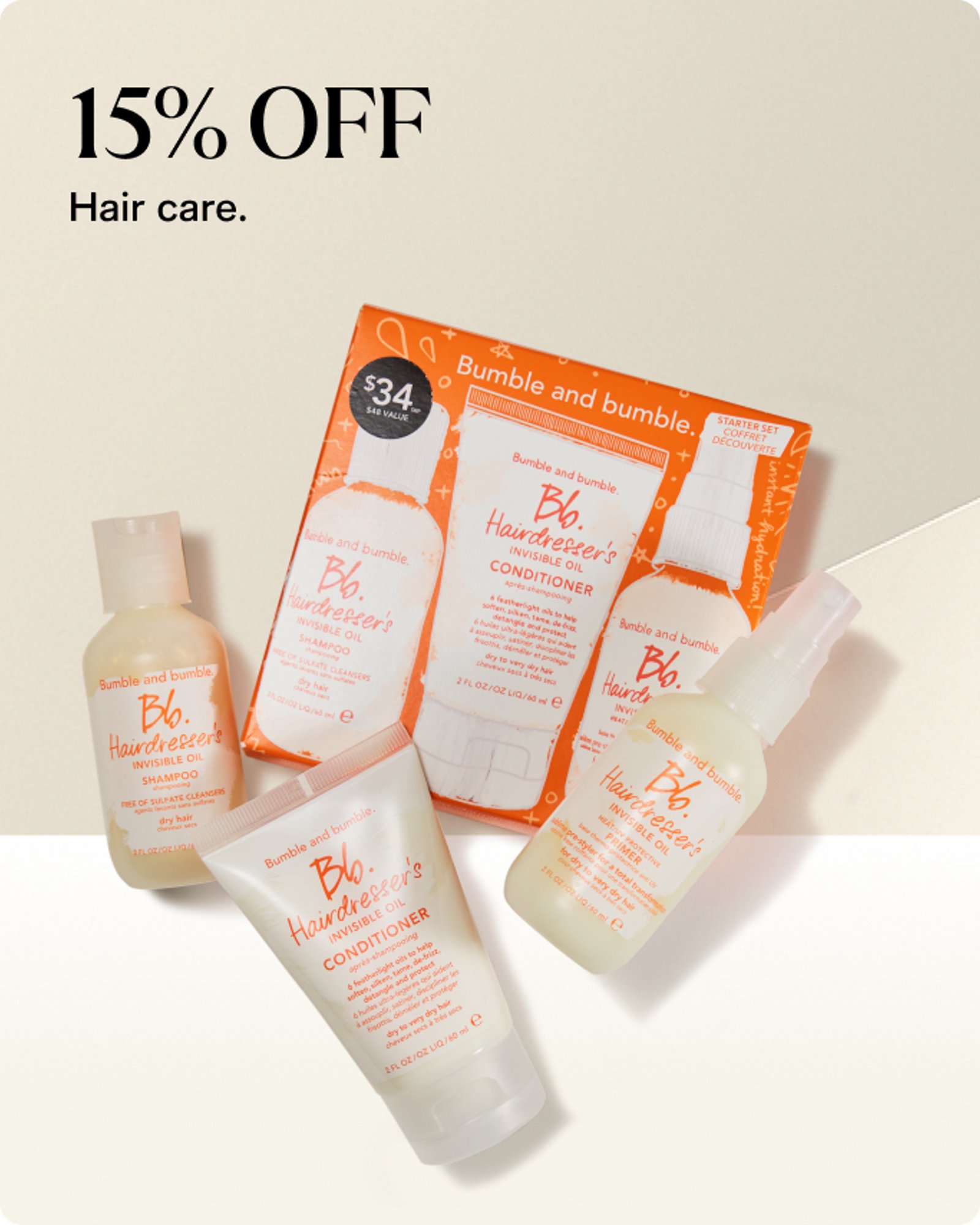 15% off Hair Care