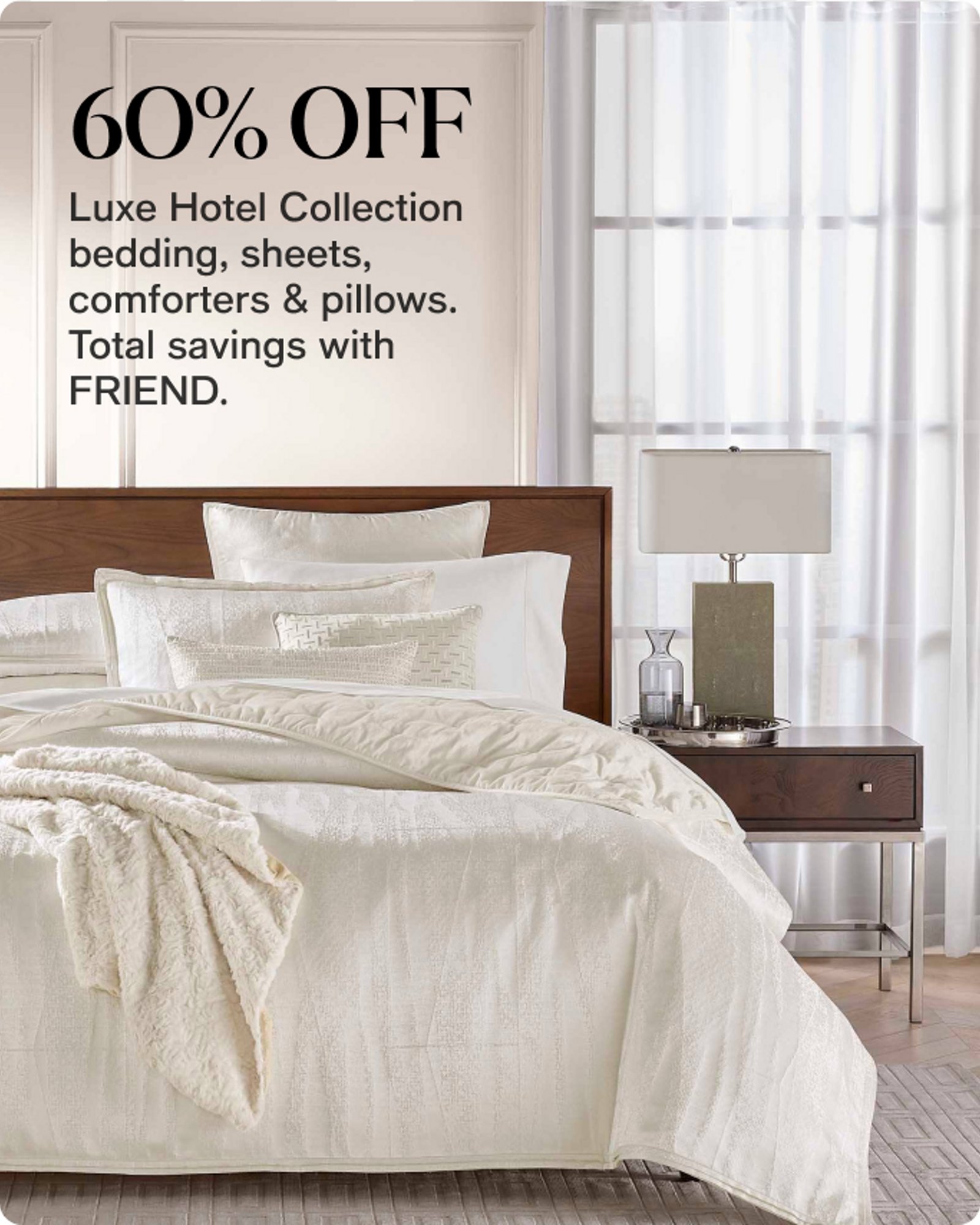 60% off Luxe Hotel Collection bedding sheets