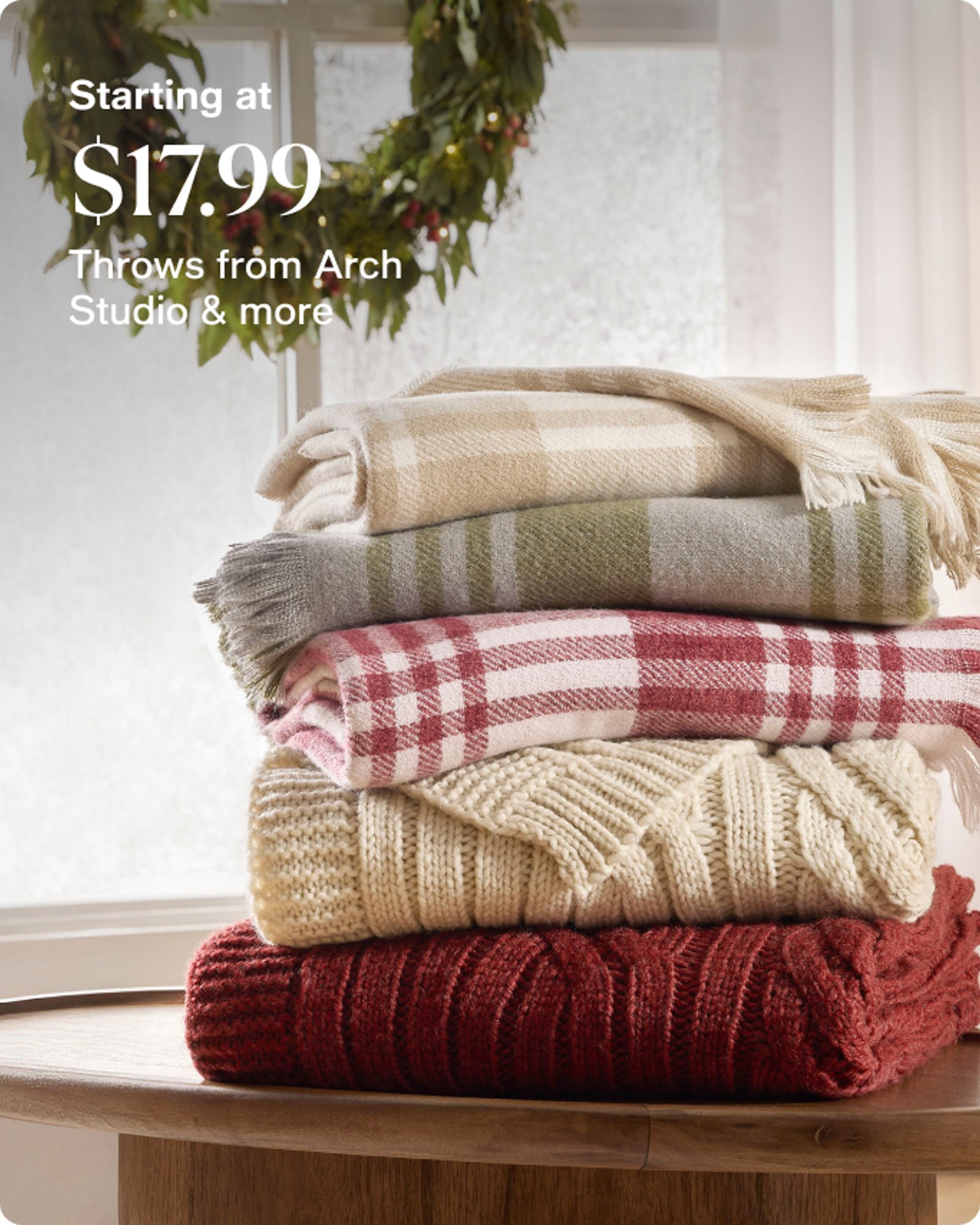 Starting at $17.99 Throws from Arch Studio
