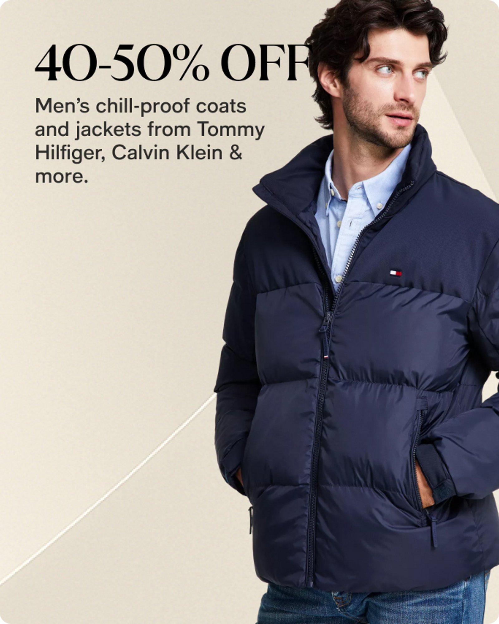 40-50% off Mens coats and jackets
