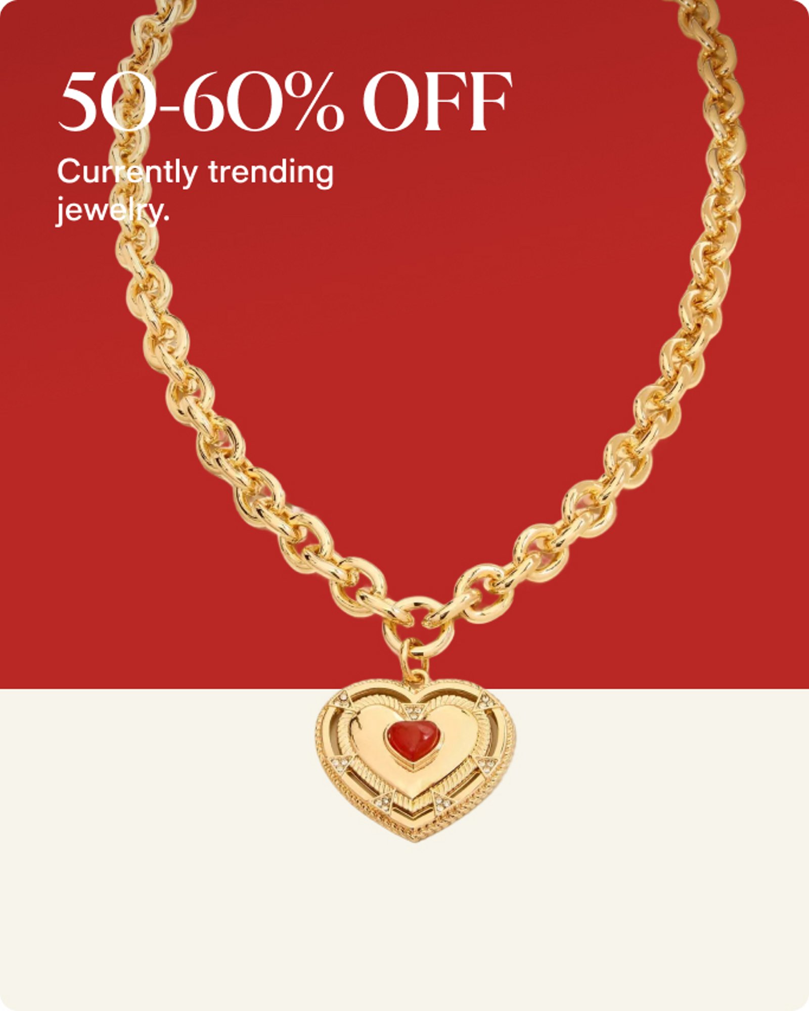 50-60% off currently trending jewelry