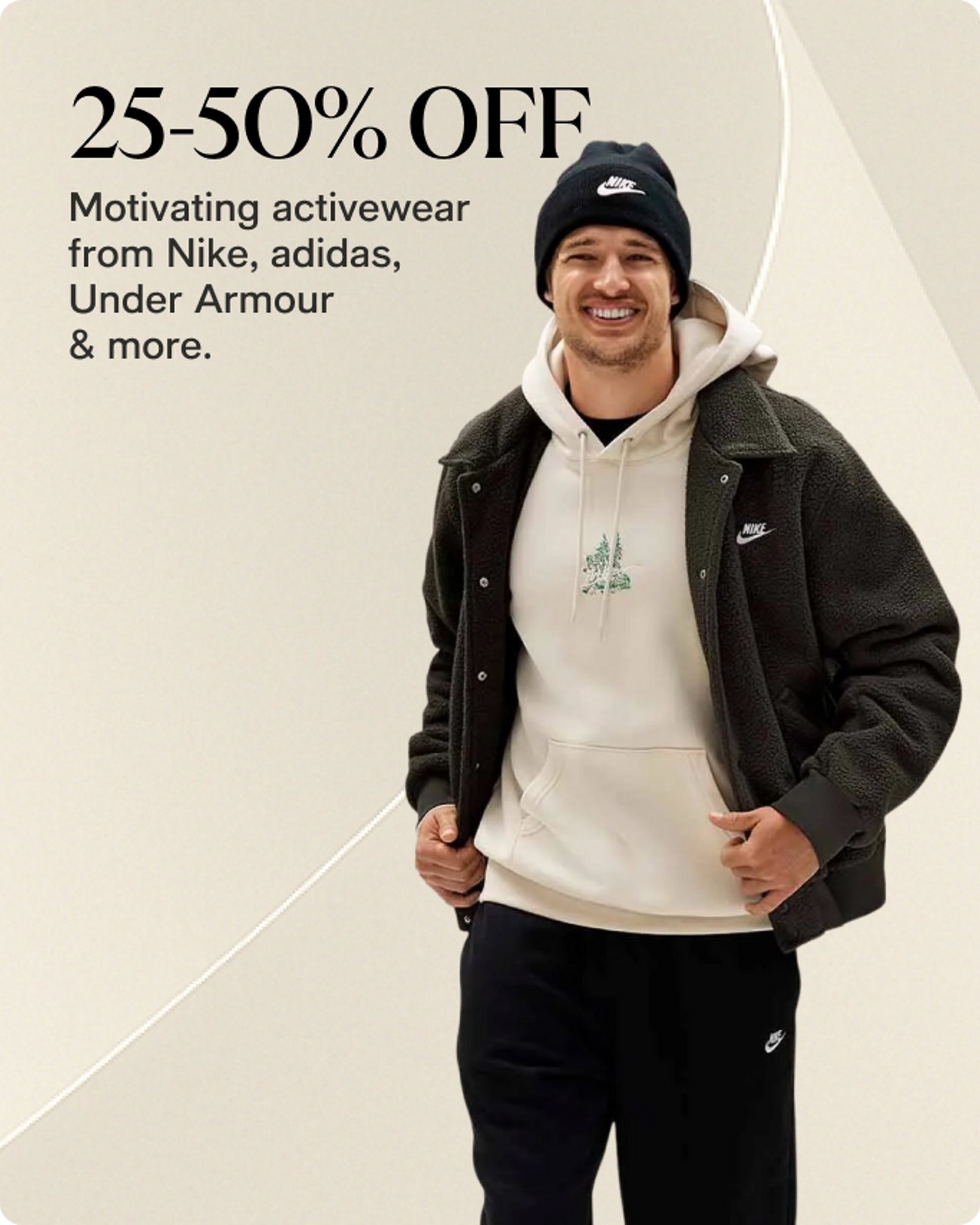 25-50% off activewear