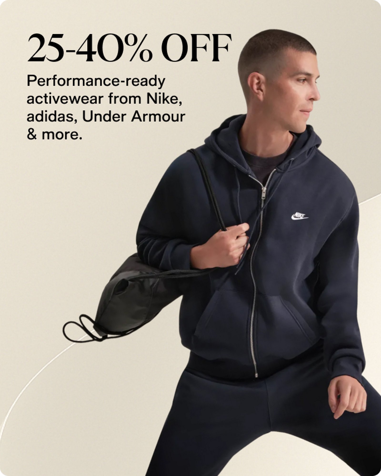25-40% off Mens activewear