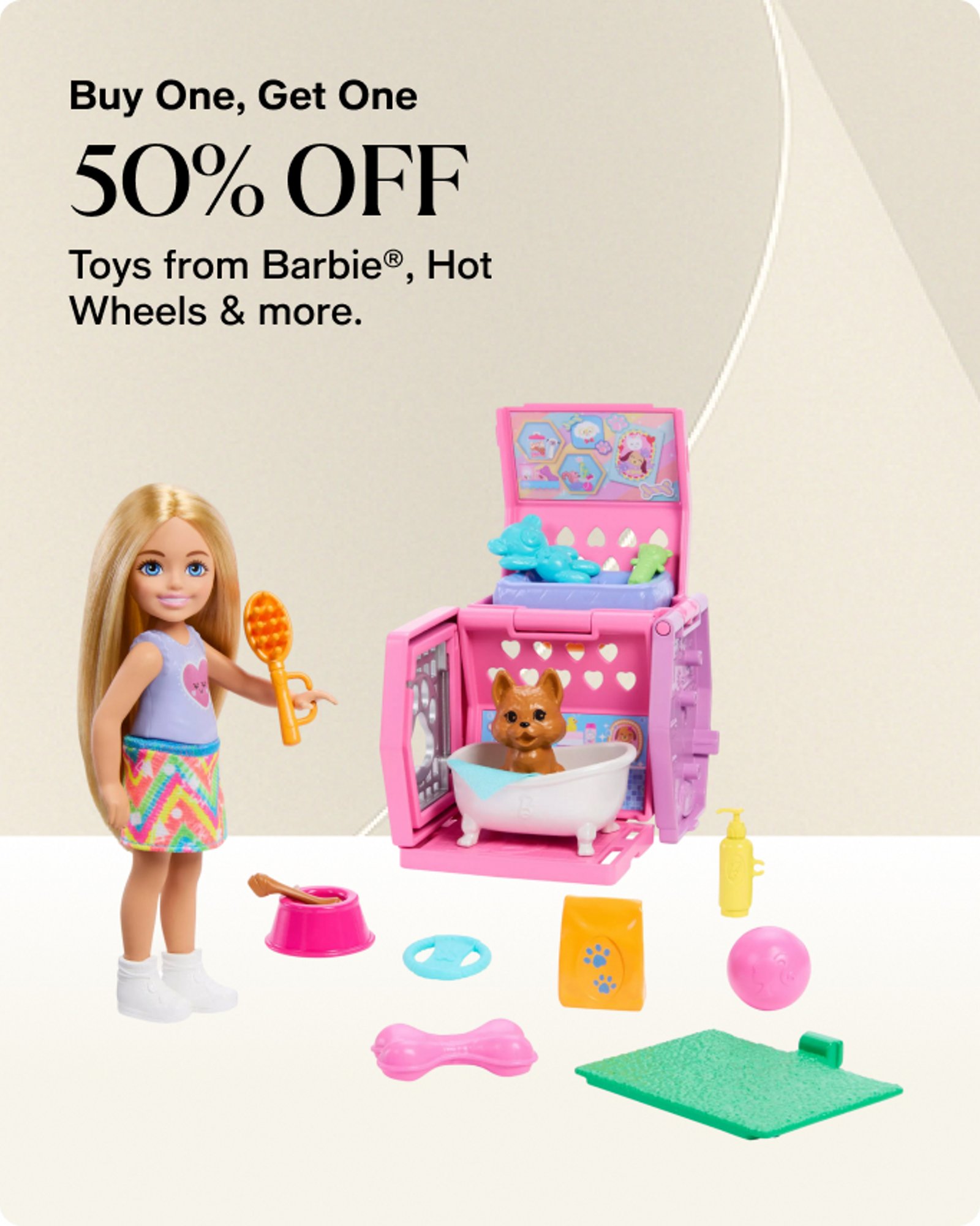 Buy one, Get one 50% off toys from Barbie