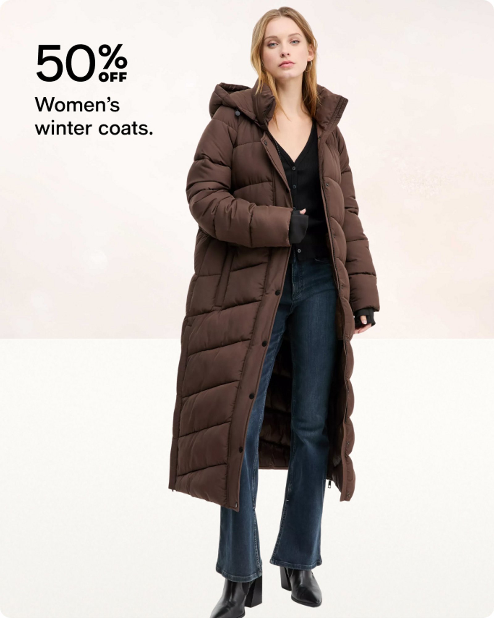 50% off Womens Winter Coats