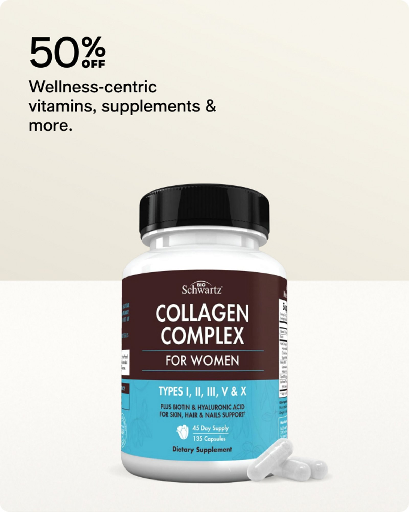 50% off Vitamins
