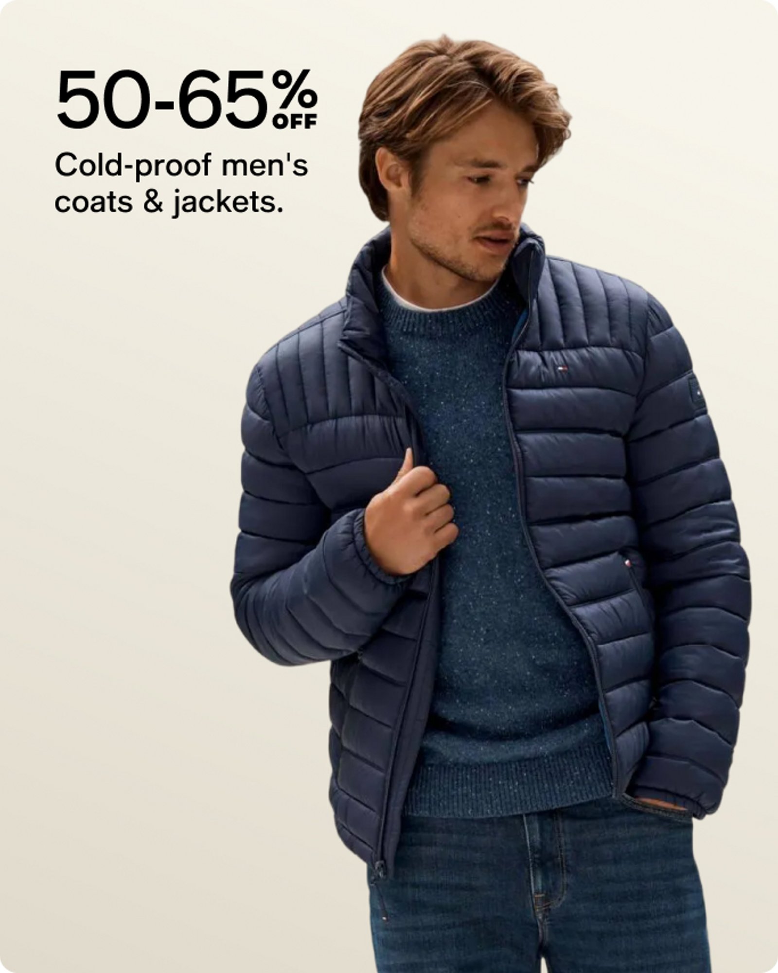 50-65% OFF Cold-proof men's coats & jackets.