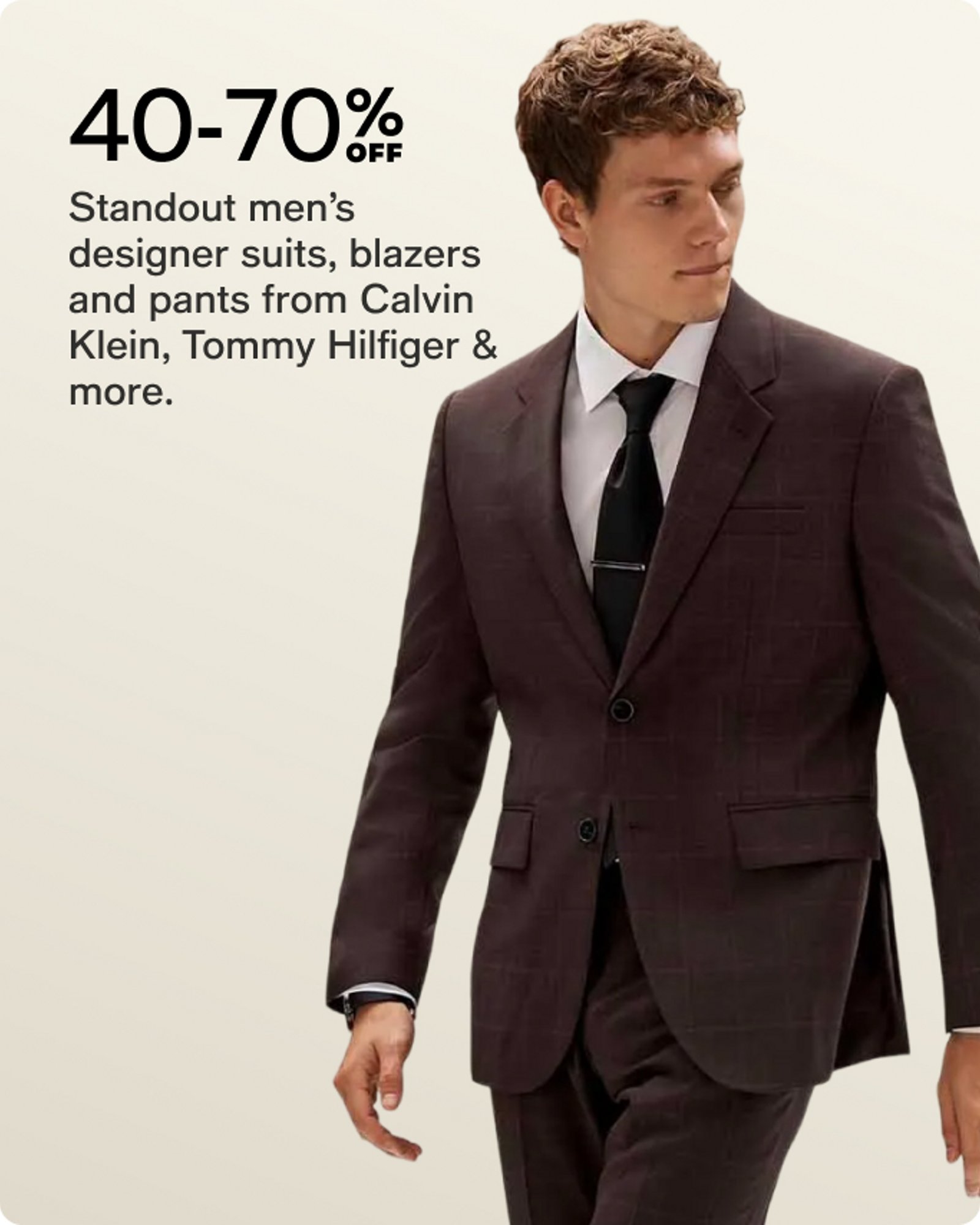 40-70% off men's designer suits