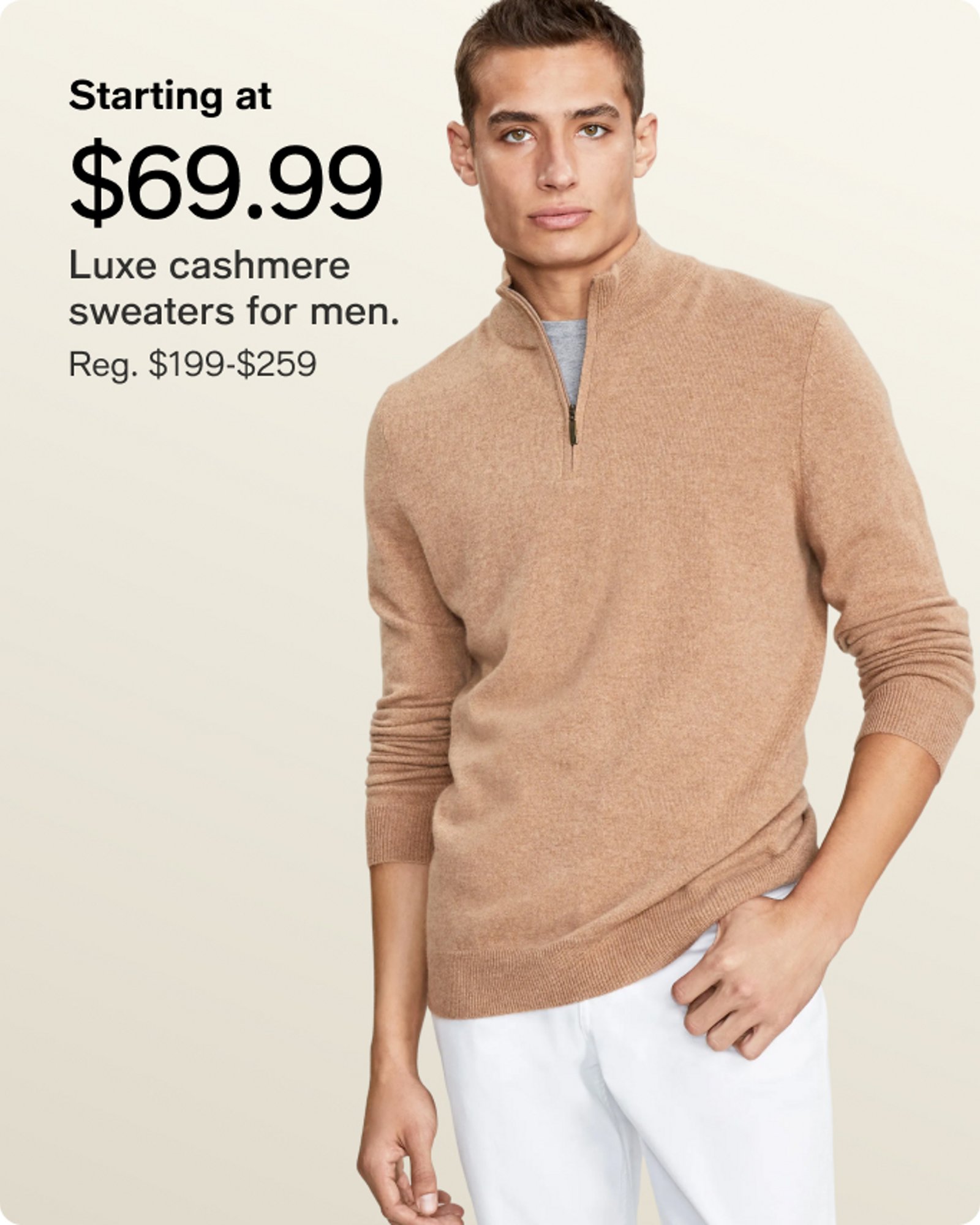 Starting $69.99 Men's cashmere sweaters