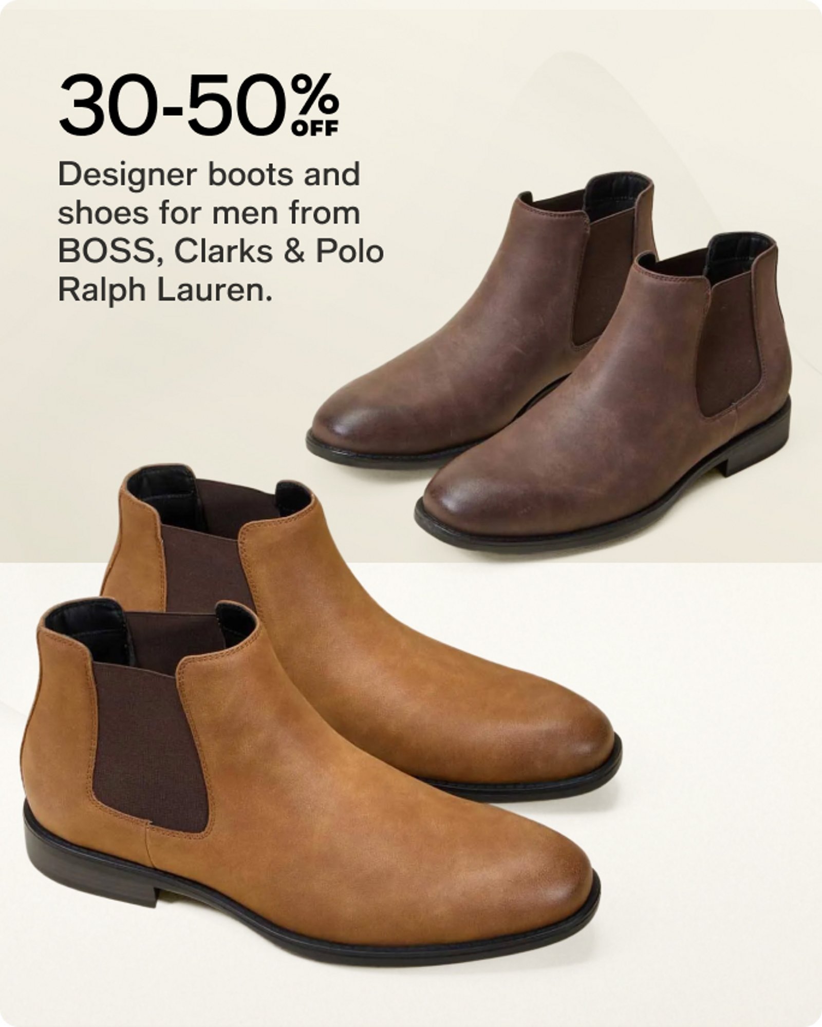 30-50% off designer shoes