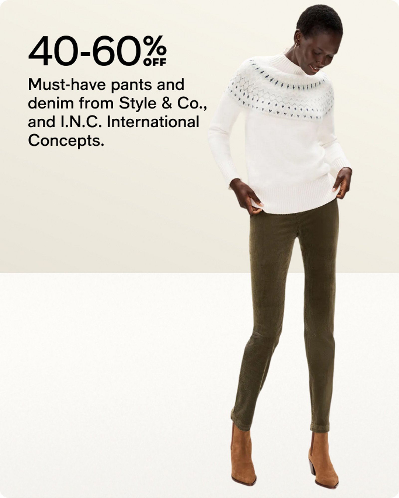 40-60% off Pants & Denim