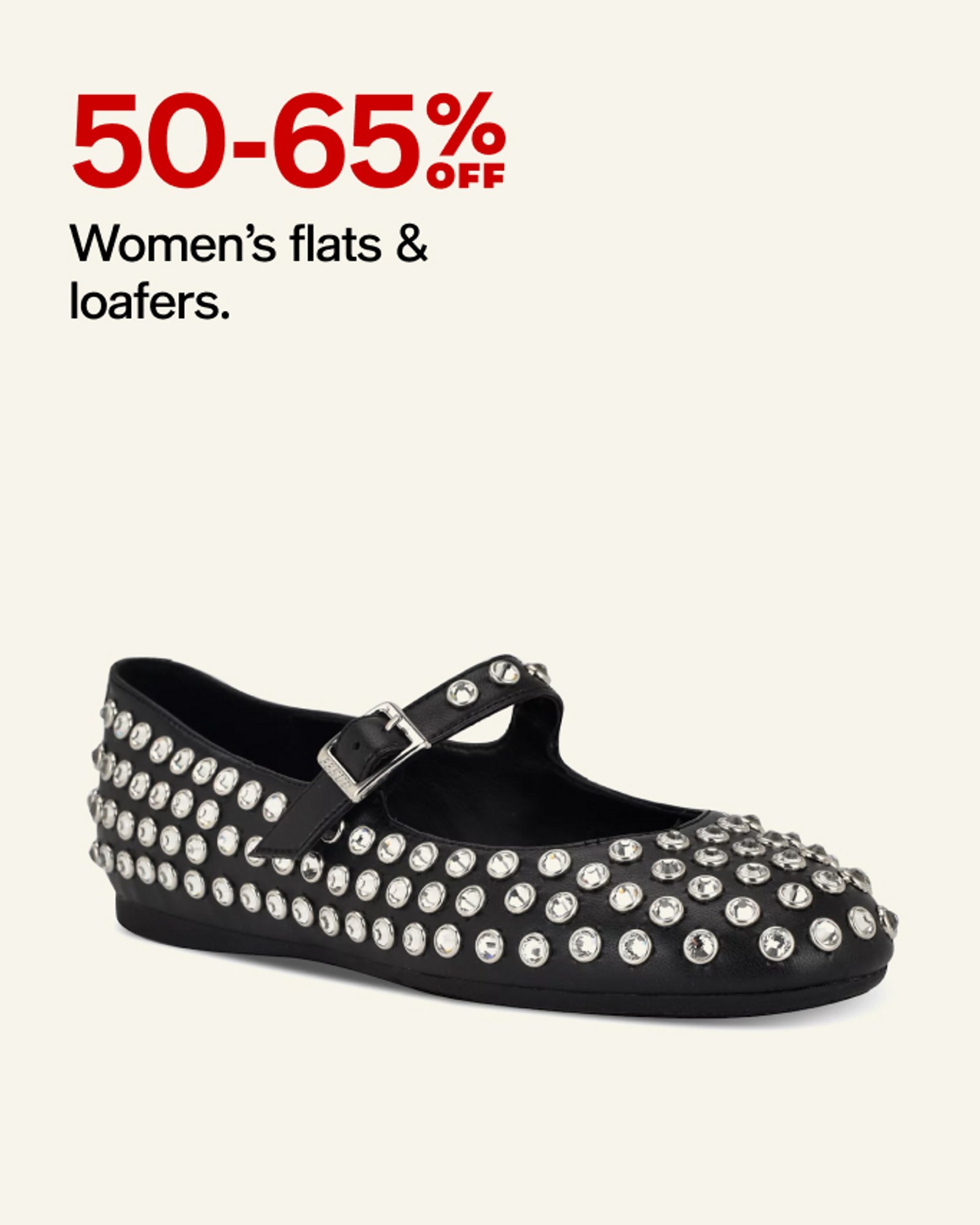 50-65% off womens flats & loafers