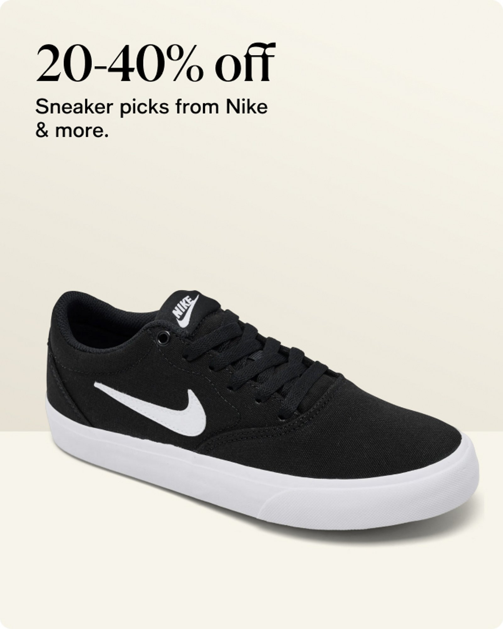 20-40% off Sneakers pick from nike & more
