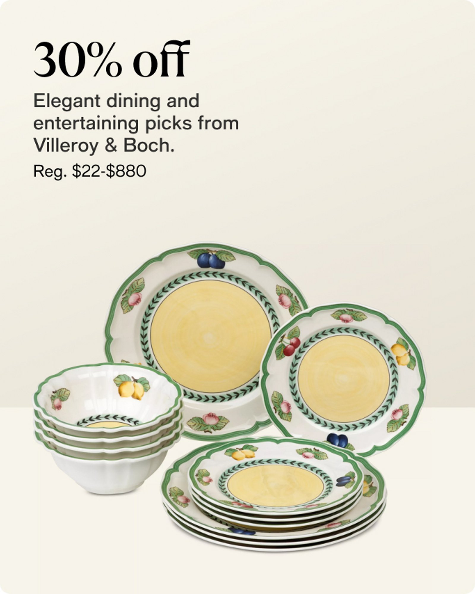 30% 0ff Elegant dinning and entertaining picks from Vileory & Boch