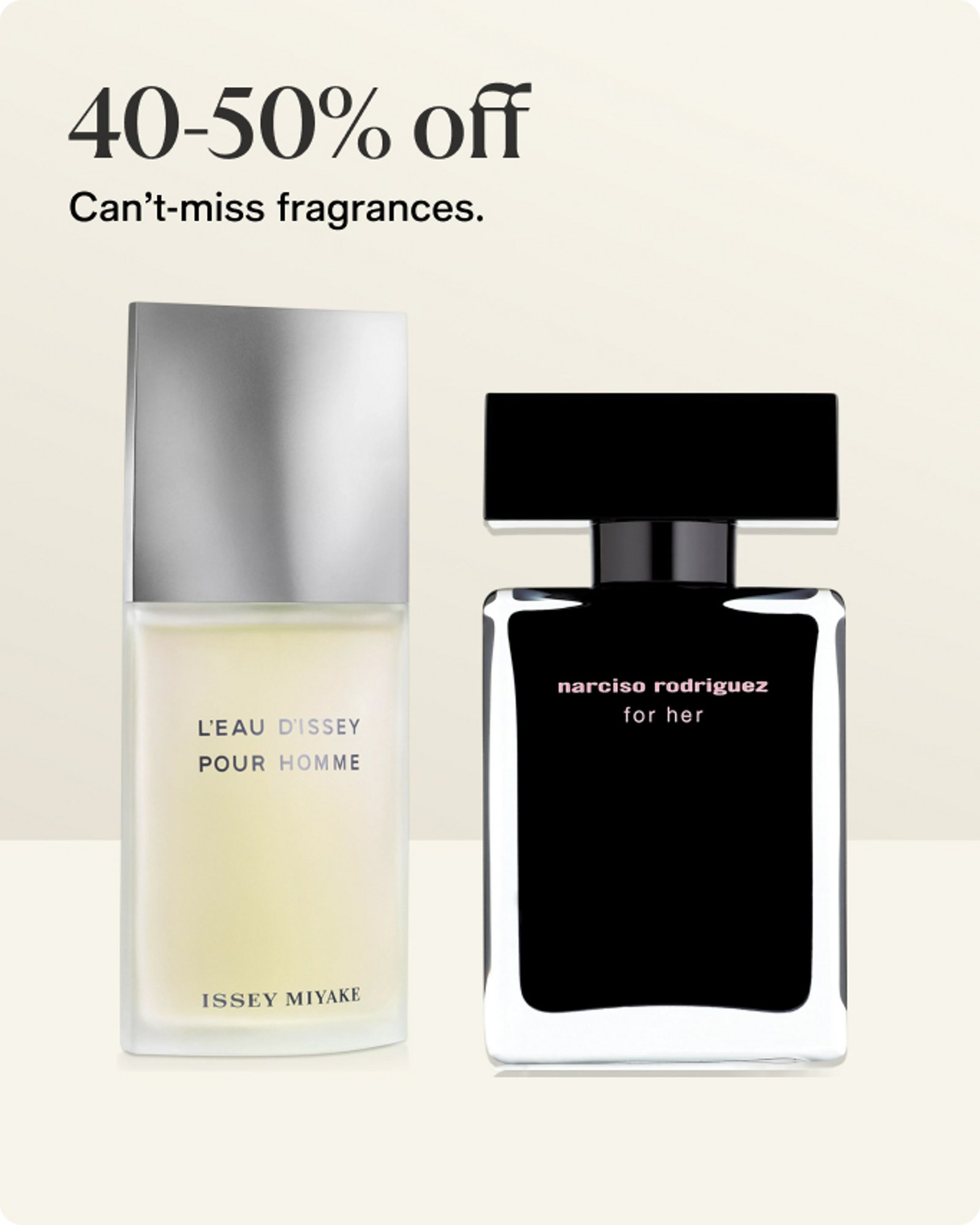 40-50% off fragrances