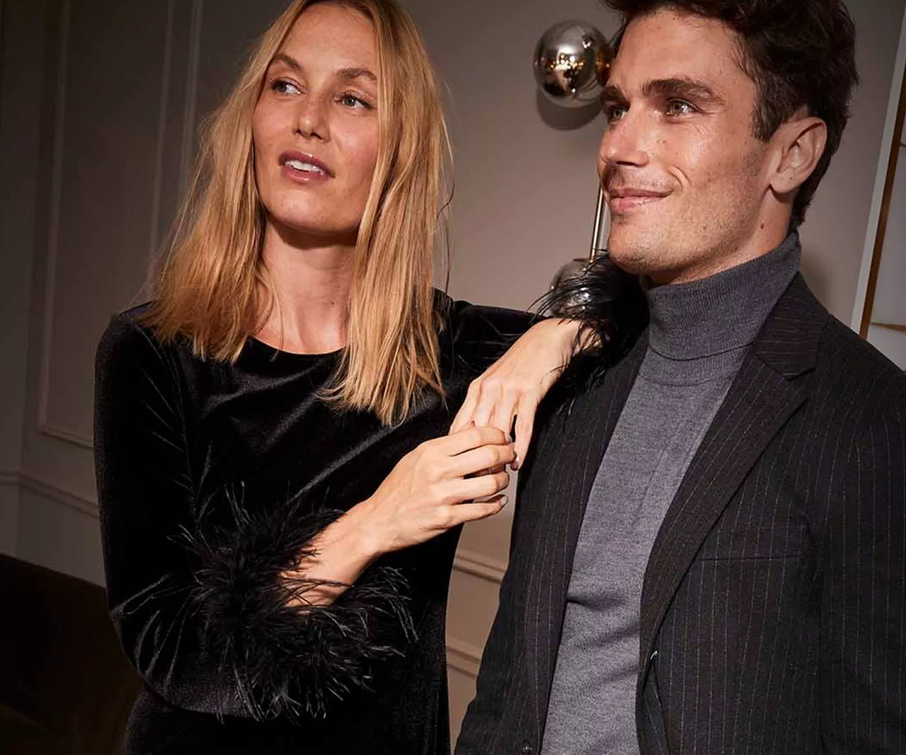 Man and woman at party