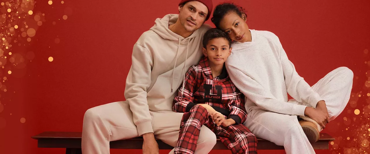 Family in cozy apparel