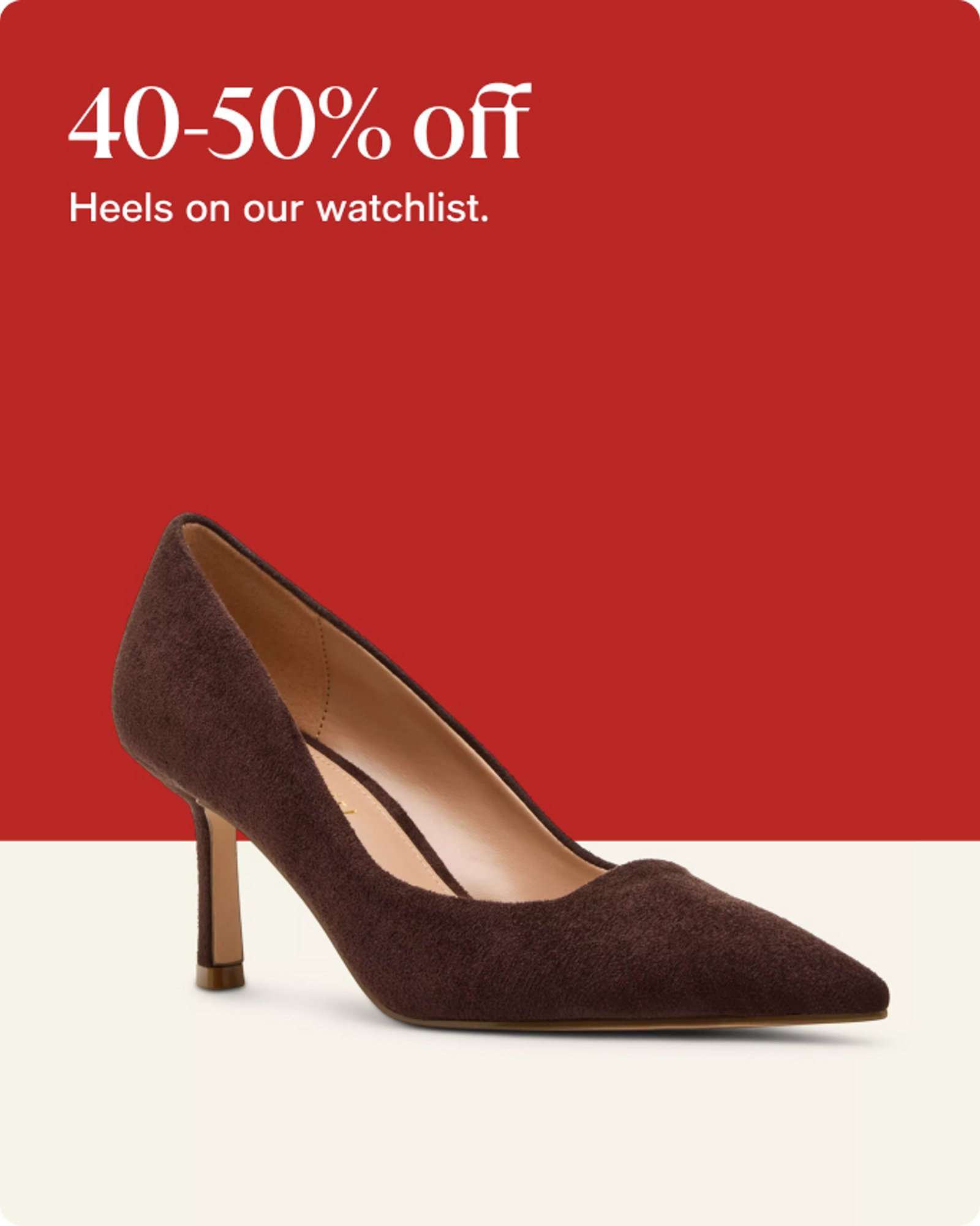 40-50% off Heels