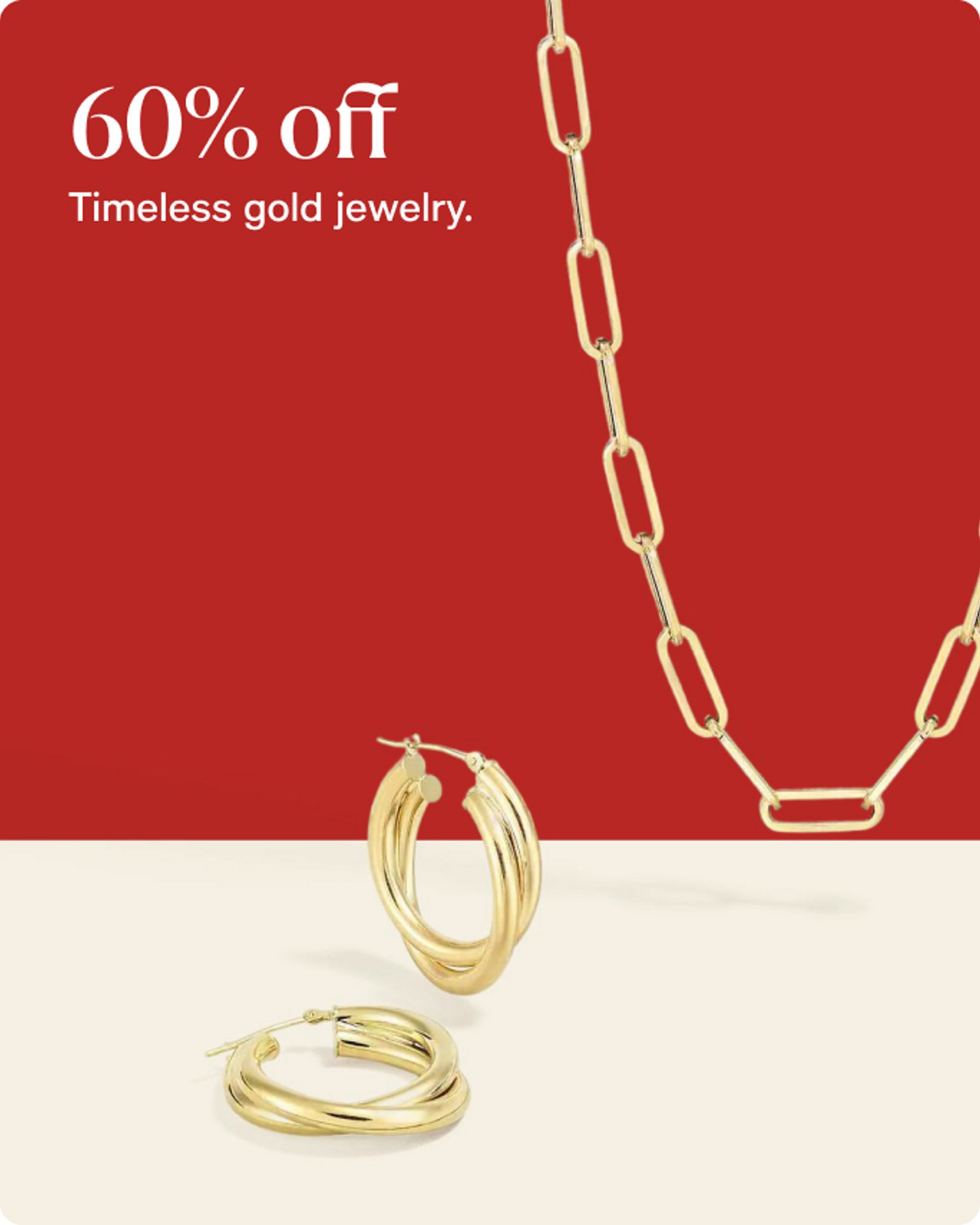60% off Gold Jewelry