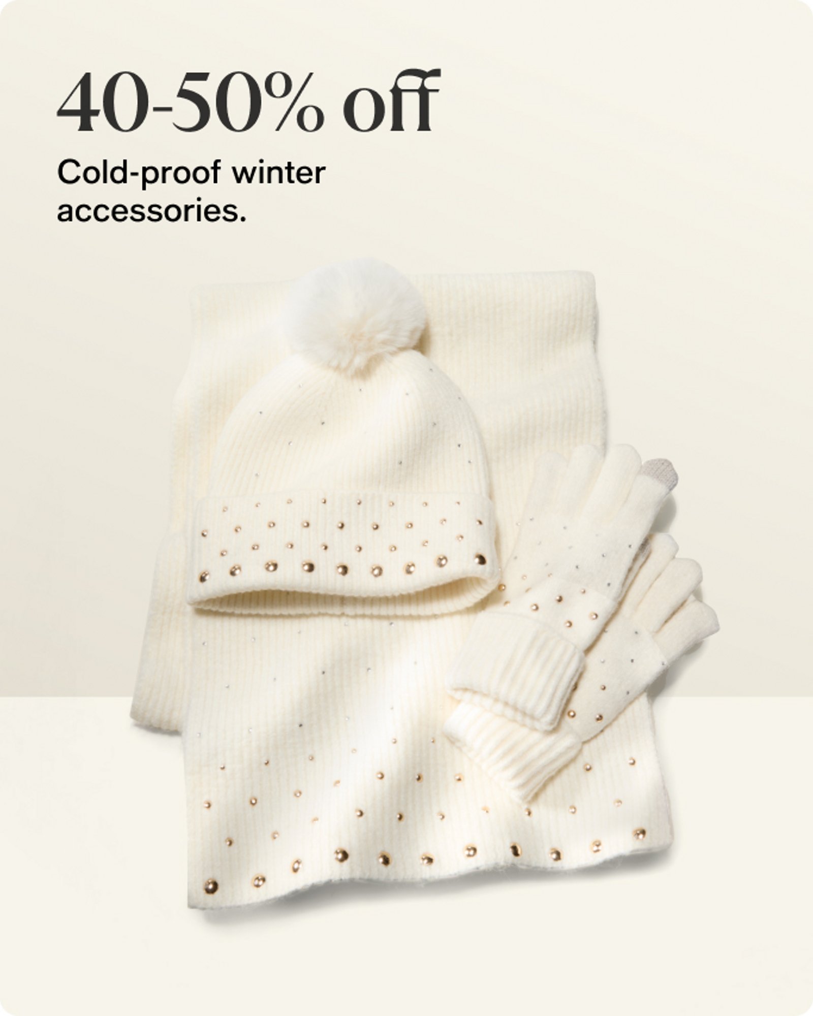 40-50 off cold proof winter accessories