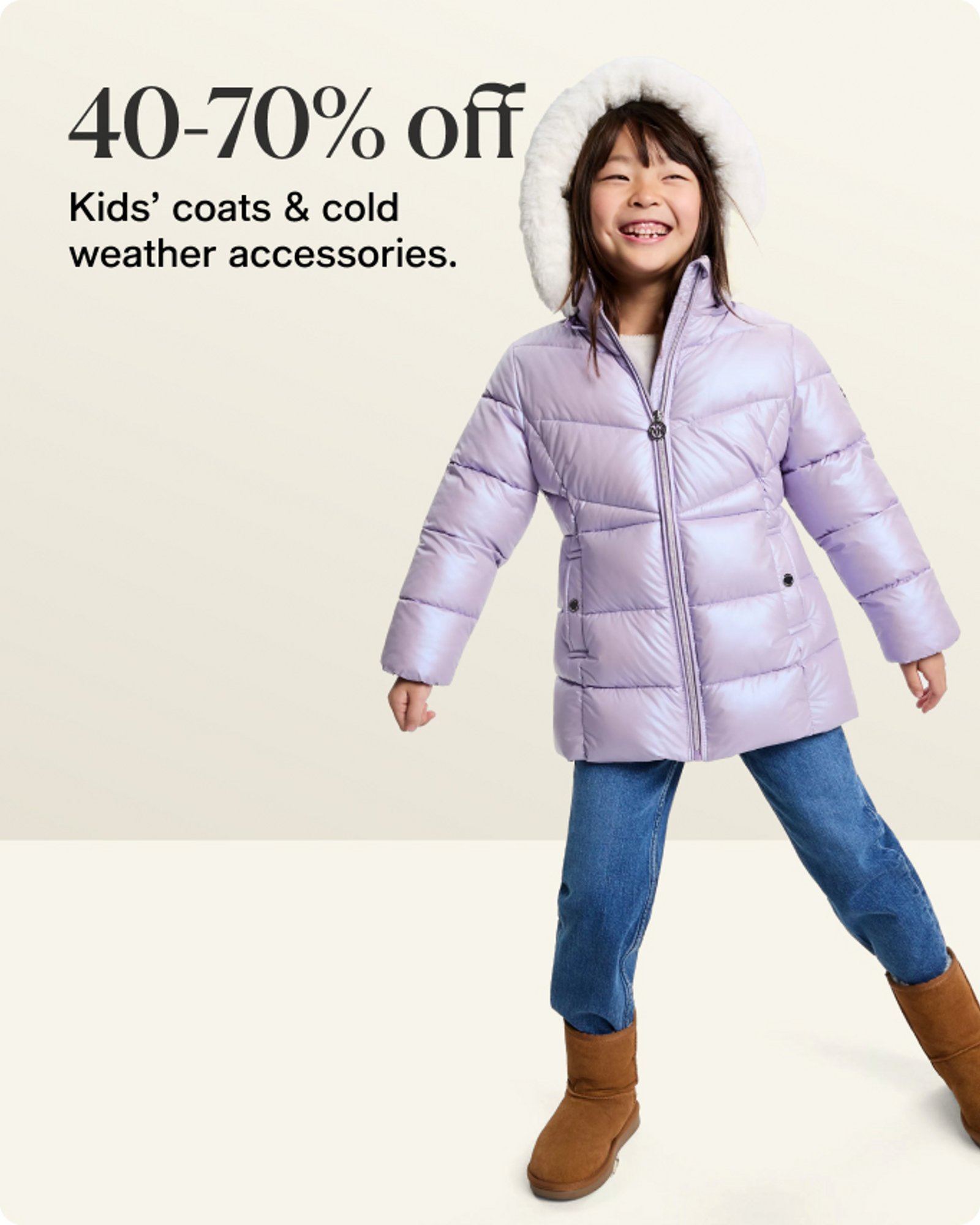 40-70% off kids coats and jackets